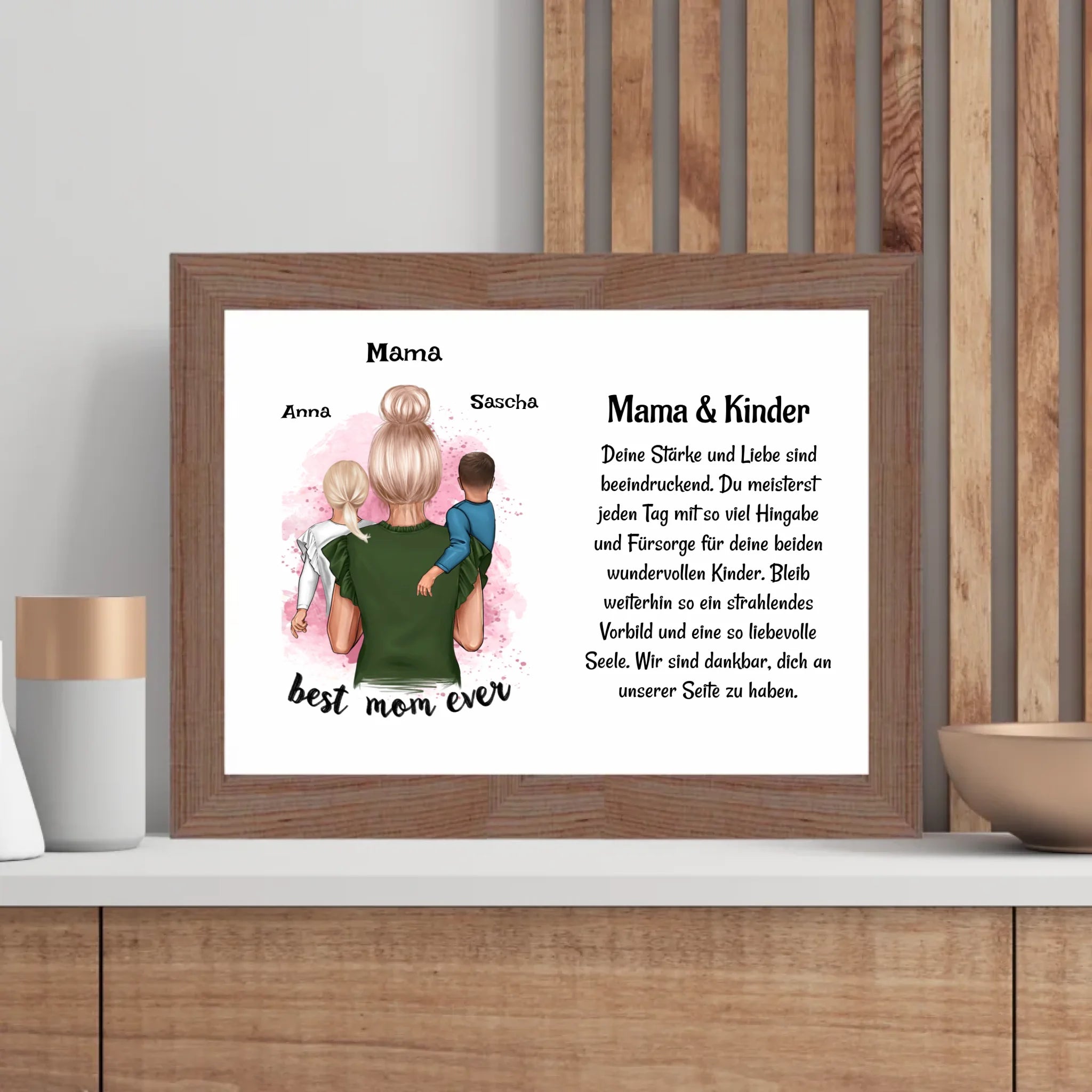 Mutter Kinder Poster Bild Karte Geschenk personalisiert - Cantty