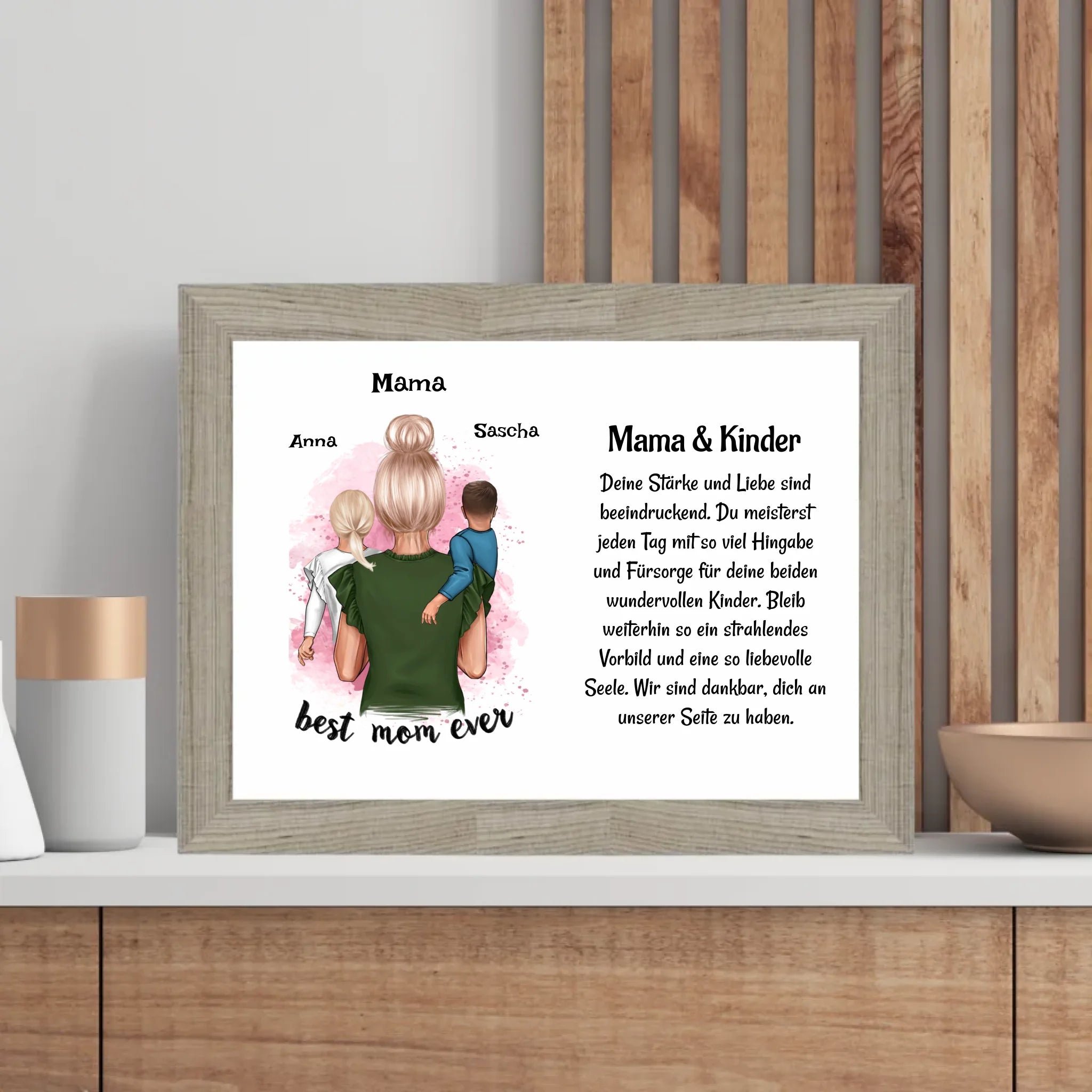 Mutter Kinder Poster Bild Karte Geschenk personalisiert - Cantty