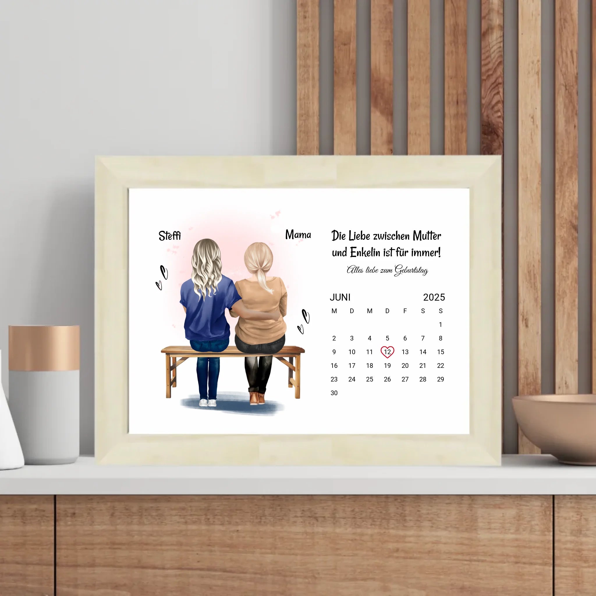 Mutter Tochter Geburtstag Geschenk Poster mit Datum - Cantty