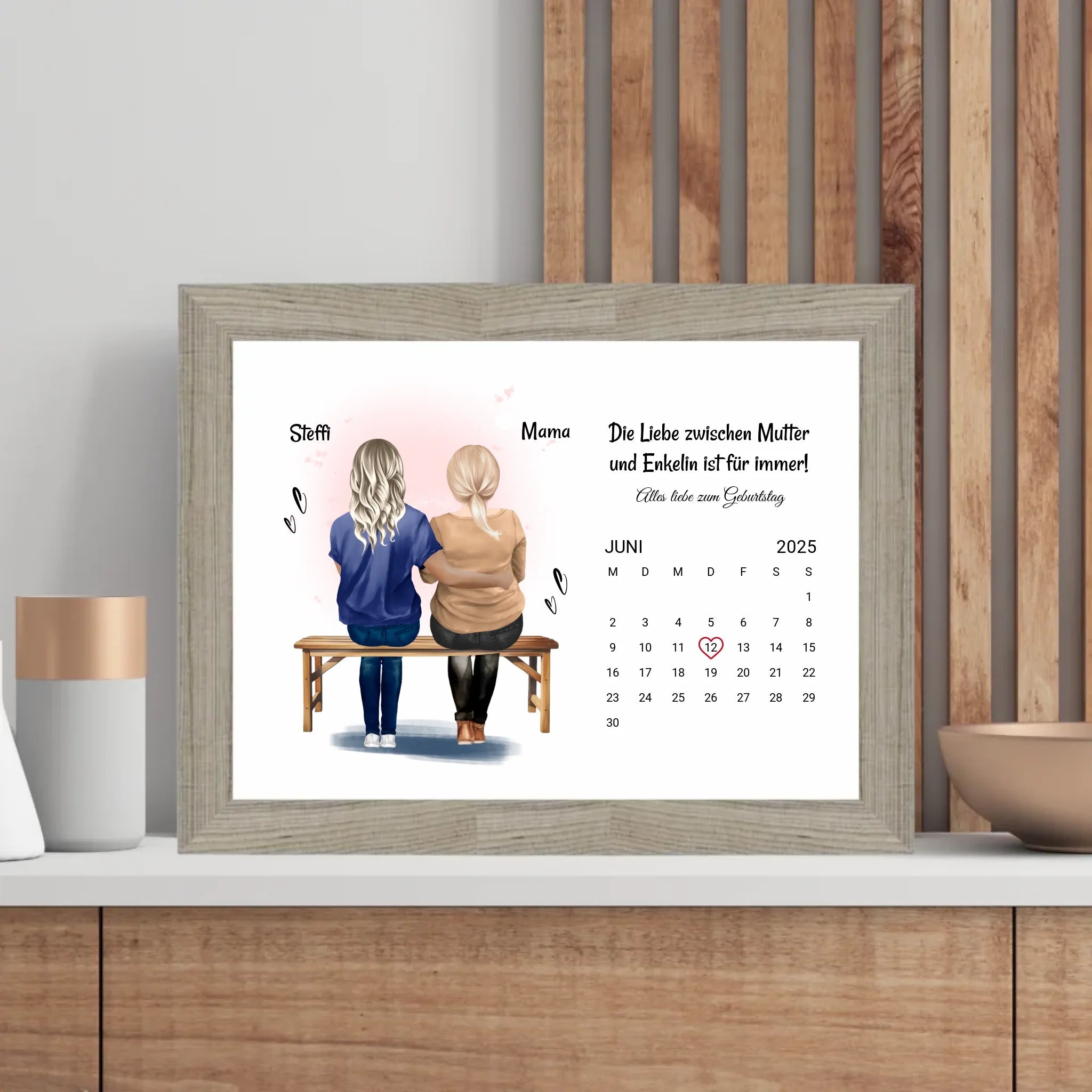 Mutter Tochter Geburtstag Geschenk Poster mit Datum - Cantty