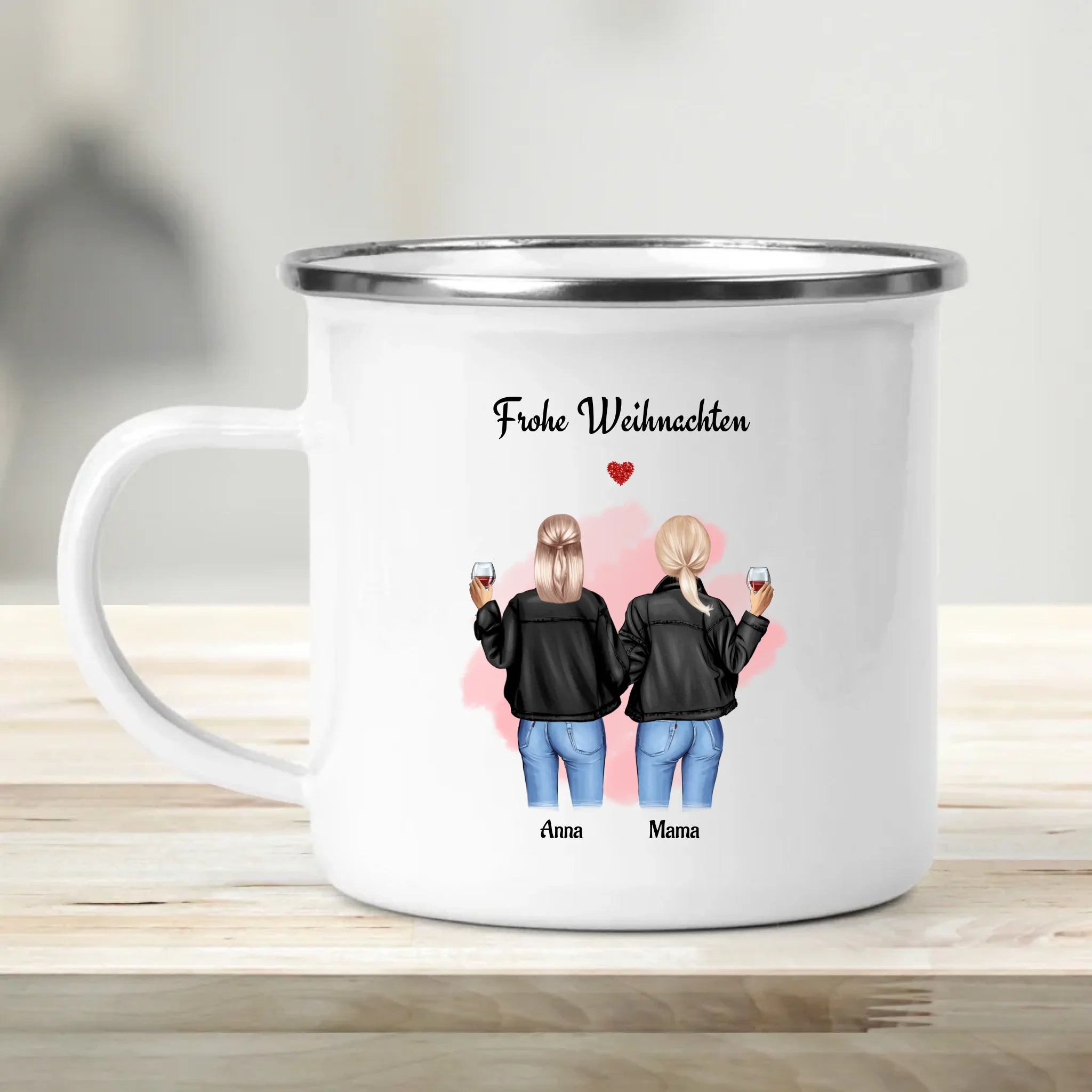 Mutter und erwachsene Tochter Weihnachtsgeschenk Tasse personalisiert - Cantty