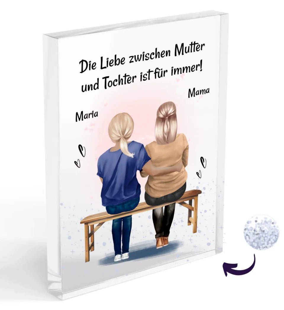 Mutter Weihnachtsgeschenk Acrylglas Bild mit Tochter personalisierbar - Cantty