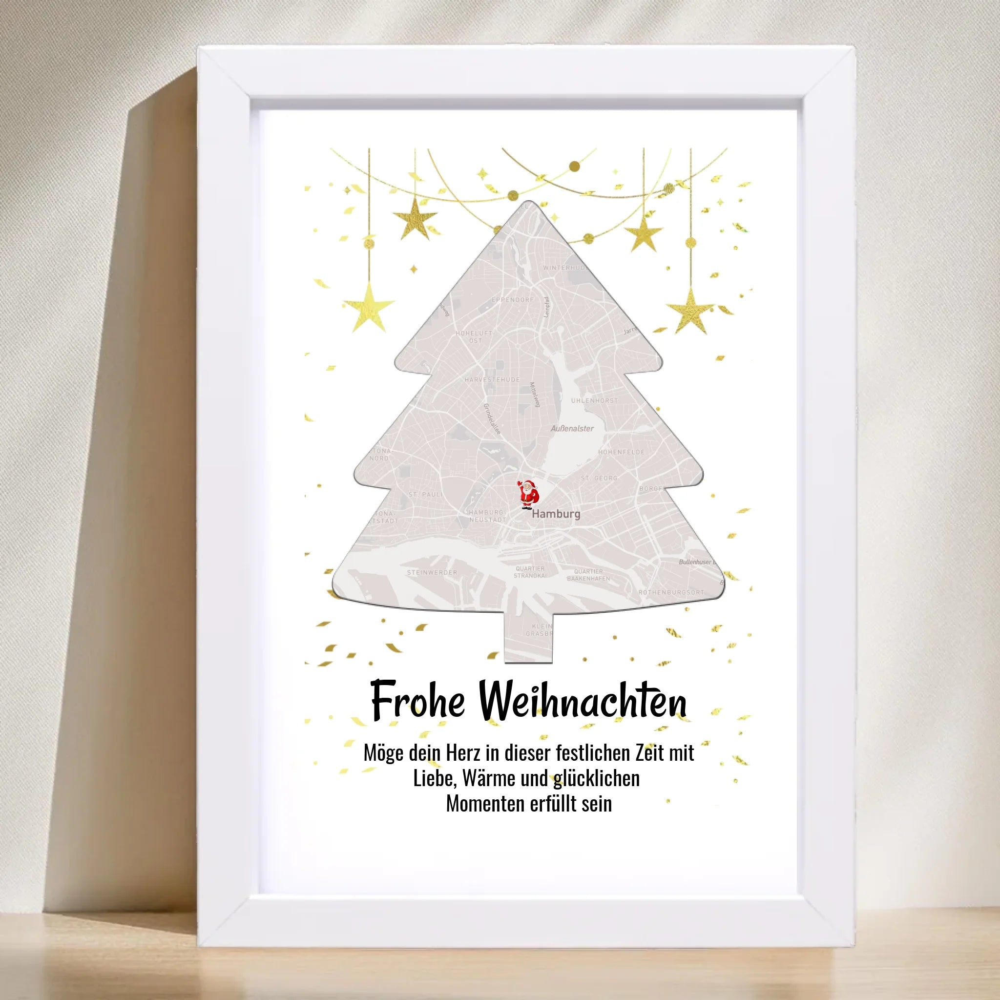 Nachbarin Weihnachtsgeschenk Koordinaten Bild Stadtkarte mit Weihnachtswünsche - Cantty