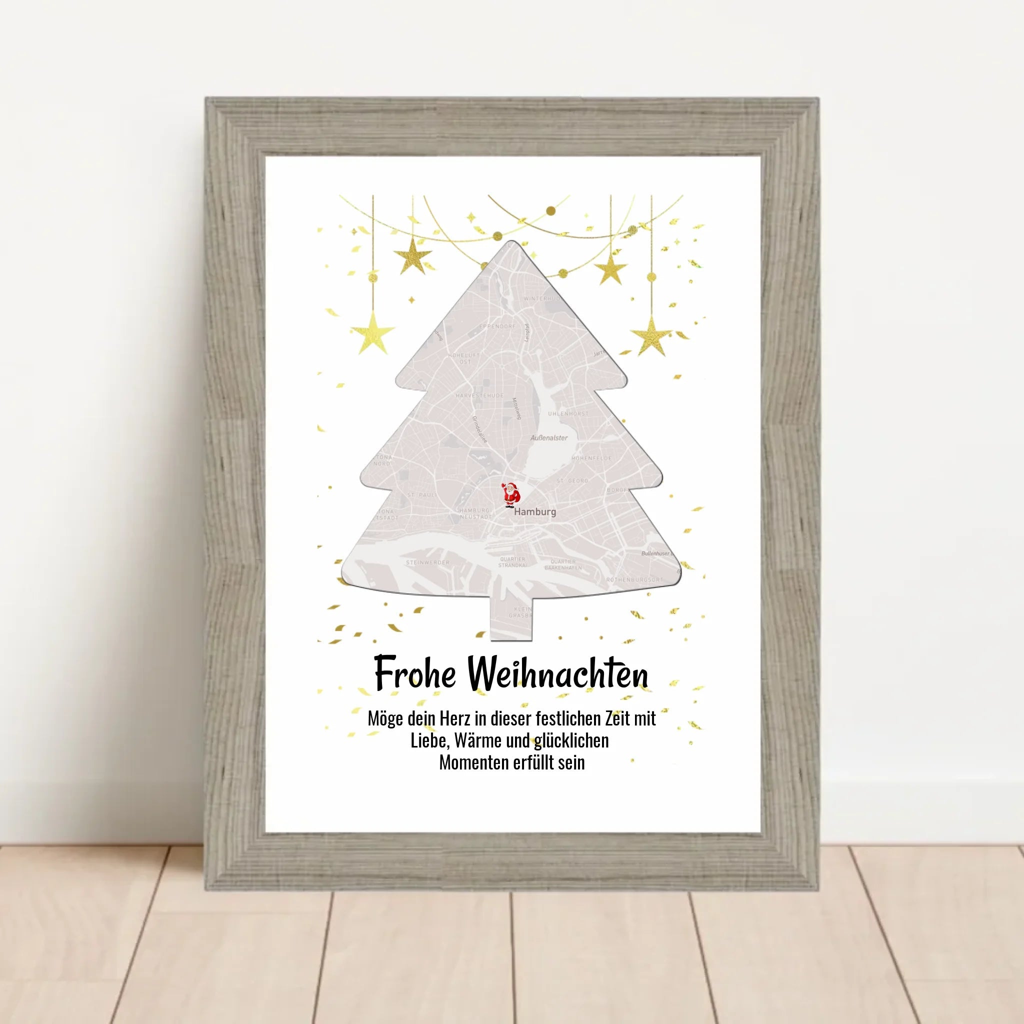 Nachbarin Weihnachtsgeschenk Koordinaten Bild Stadtkarte mit Weihnachtswünsche - Cantty