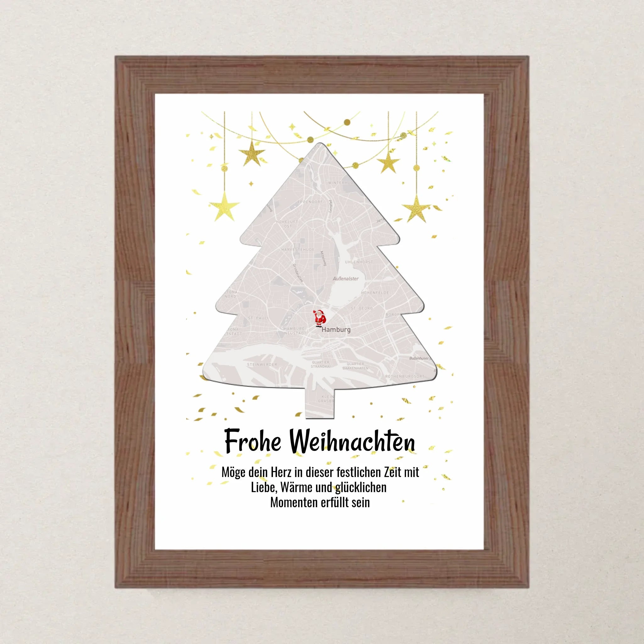 Nachbarin Weihnachtsgeschenk Koordinaten Bild Stadtkarte mit Weihnachtswünsche - Cantty