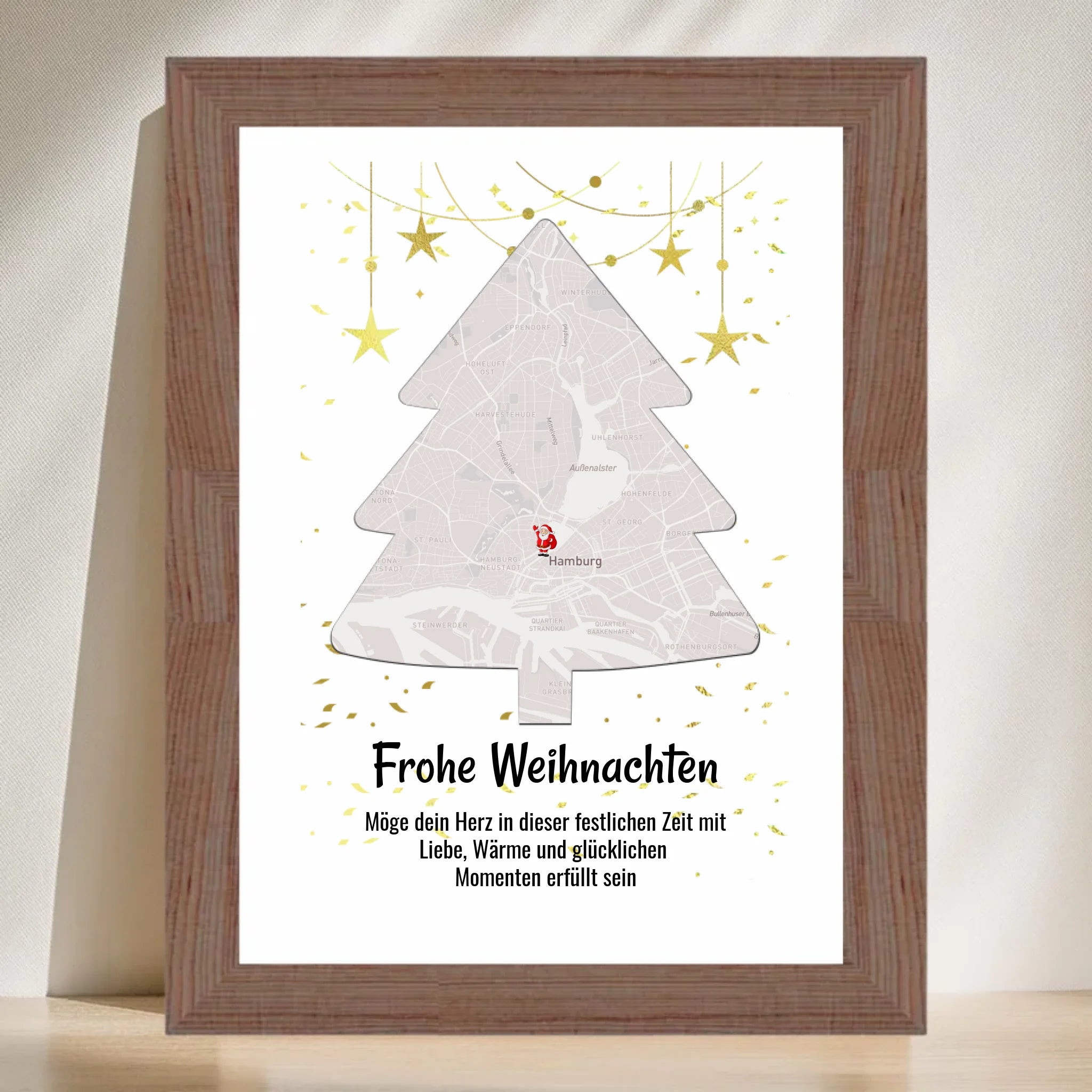 Nachbarin Weihnachtsgeschenk Koordinaten Bild Stadtkarte mit Weihnachtswünsche - Cantty