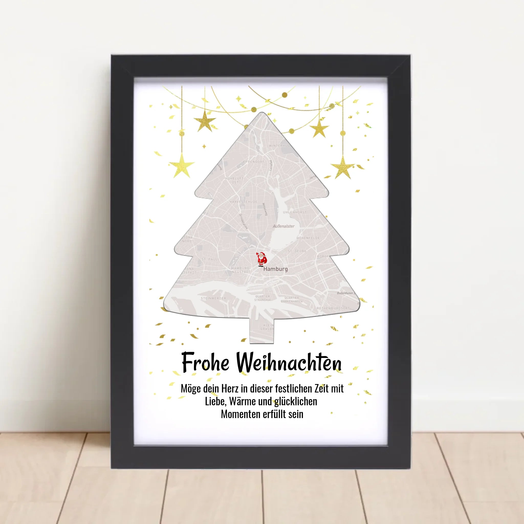 Nachbarin Weihnachtsgeschenk Koordinaten Bild Stadtkarte mit Weihnachtswünsche - Cantty
