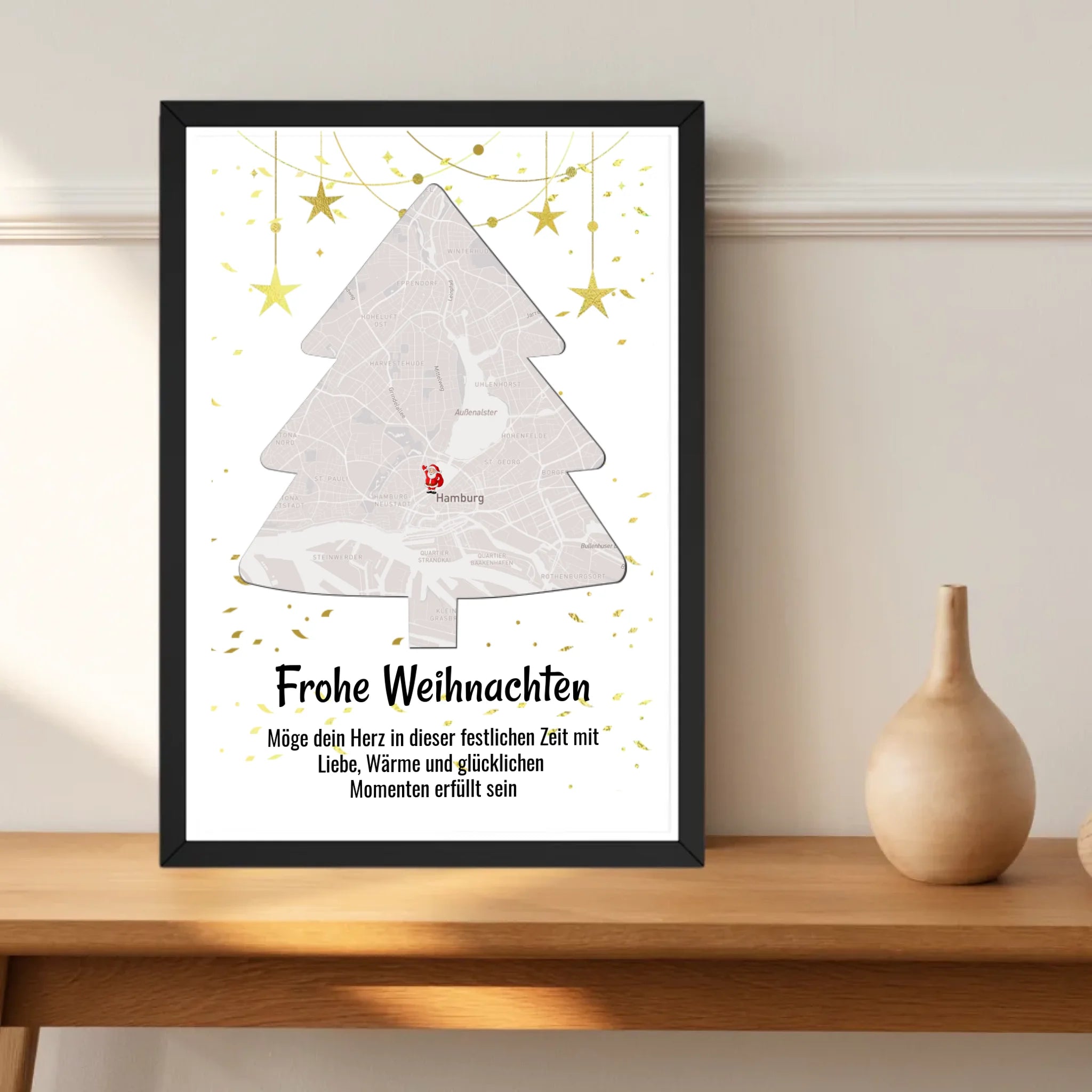 Nachbarin Weihnachtsgeschenk Koordinaten Bild Stadtkarte mit Weihnachtswünsche - Cantty