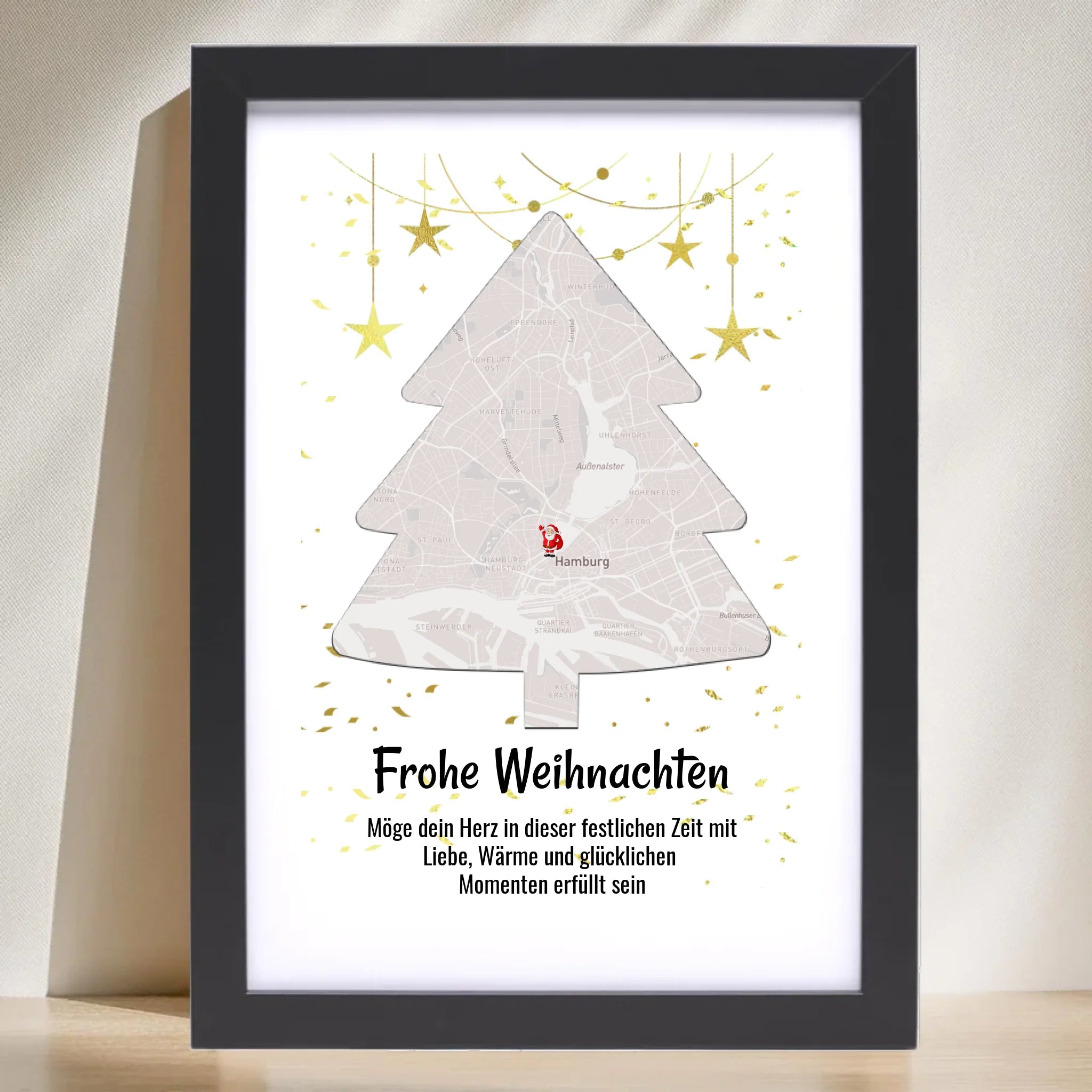 Nachbarin Weihnachtsgeschenk Koordinaten Bild Stadtkarte mit Weihnachtswünsche - Cantty