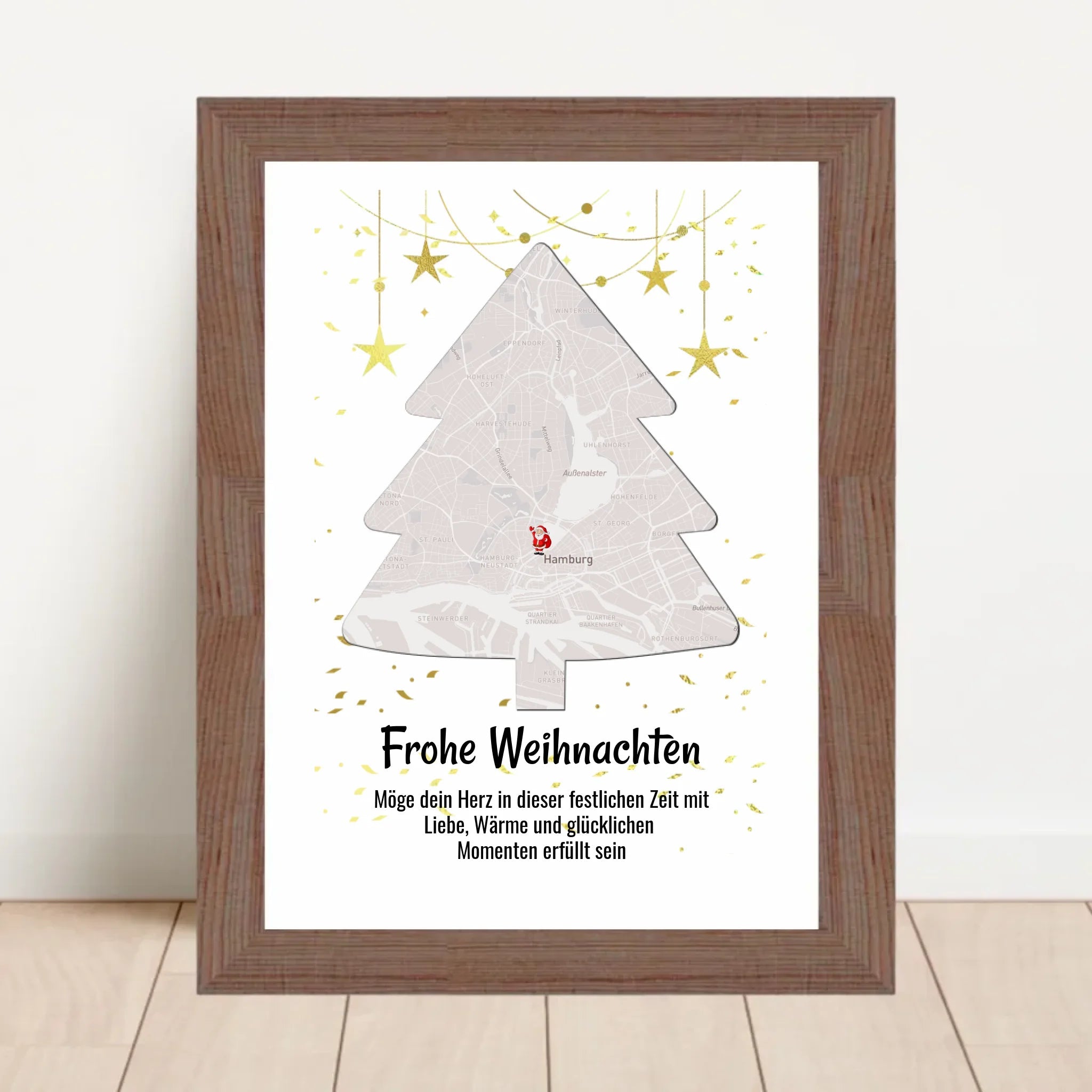 Nachbarin Weihnachtsgeschenk Koordinaten Bild Stadtkarte mit Weihnachtswünsche - Cantty