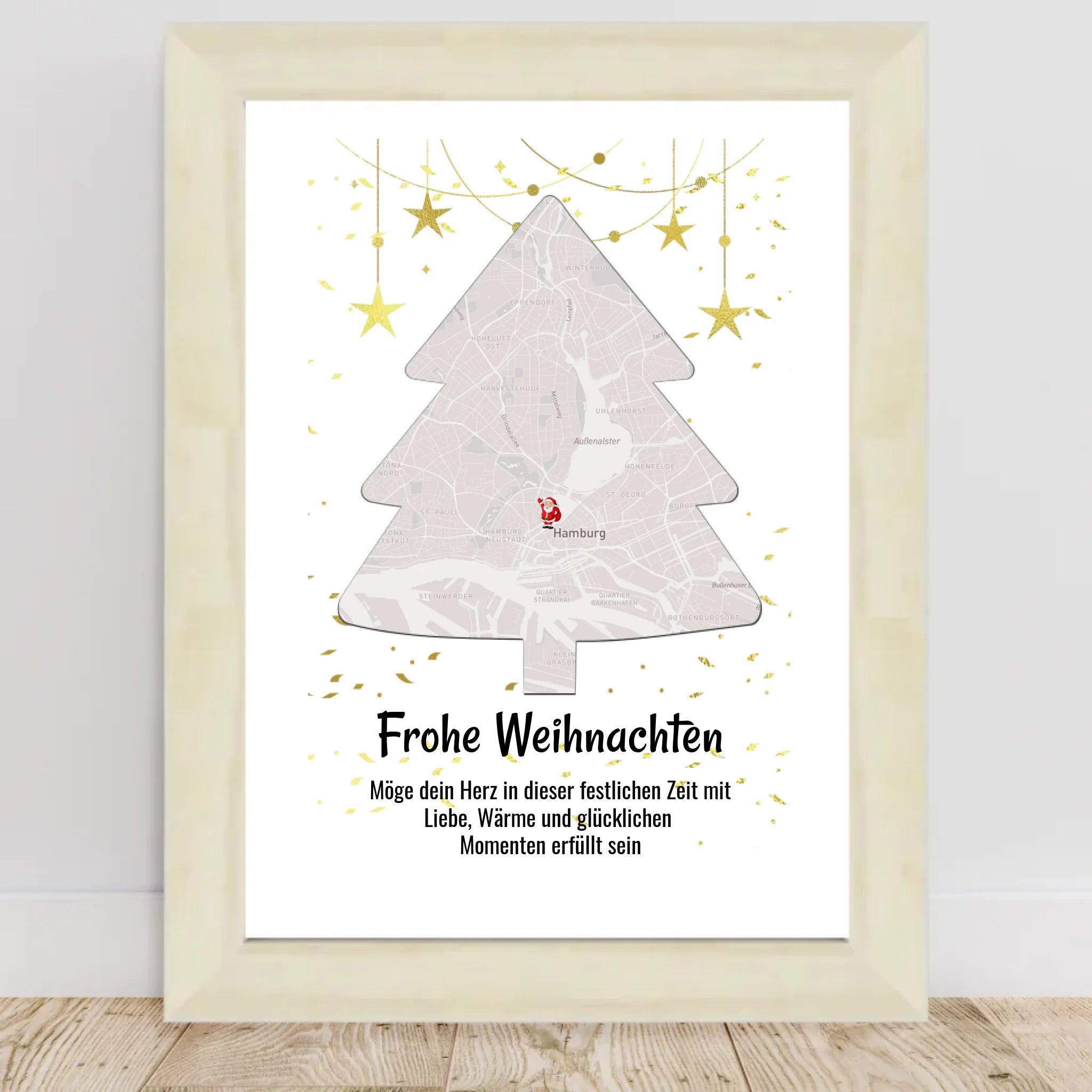 Nachbarin Weihnachtsgeschenk Koordinaten Bild Stadtkarte mit Weihnachtswünsche - Cantty