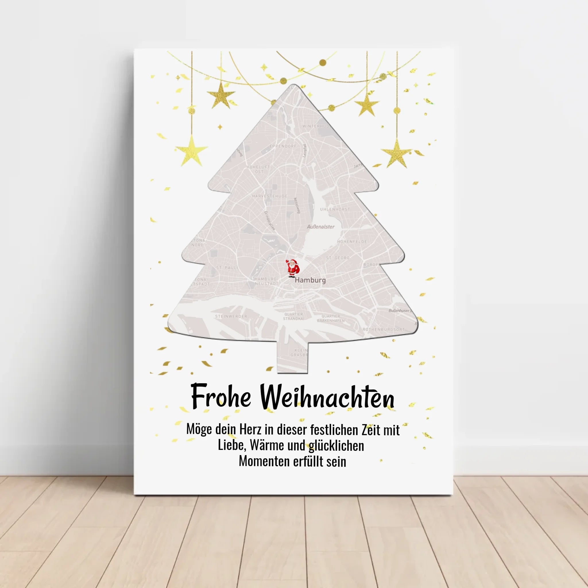 Nachbarin Weihnachtsgeschenk Koordinaten Bild Stadtkarte mit Weihnachtswünsche - Cantty