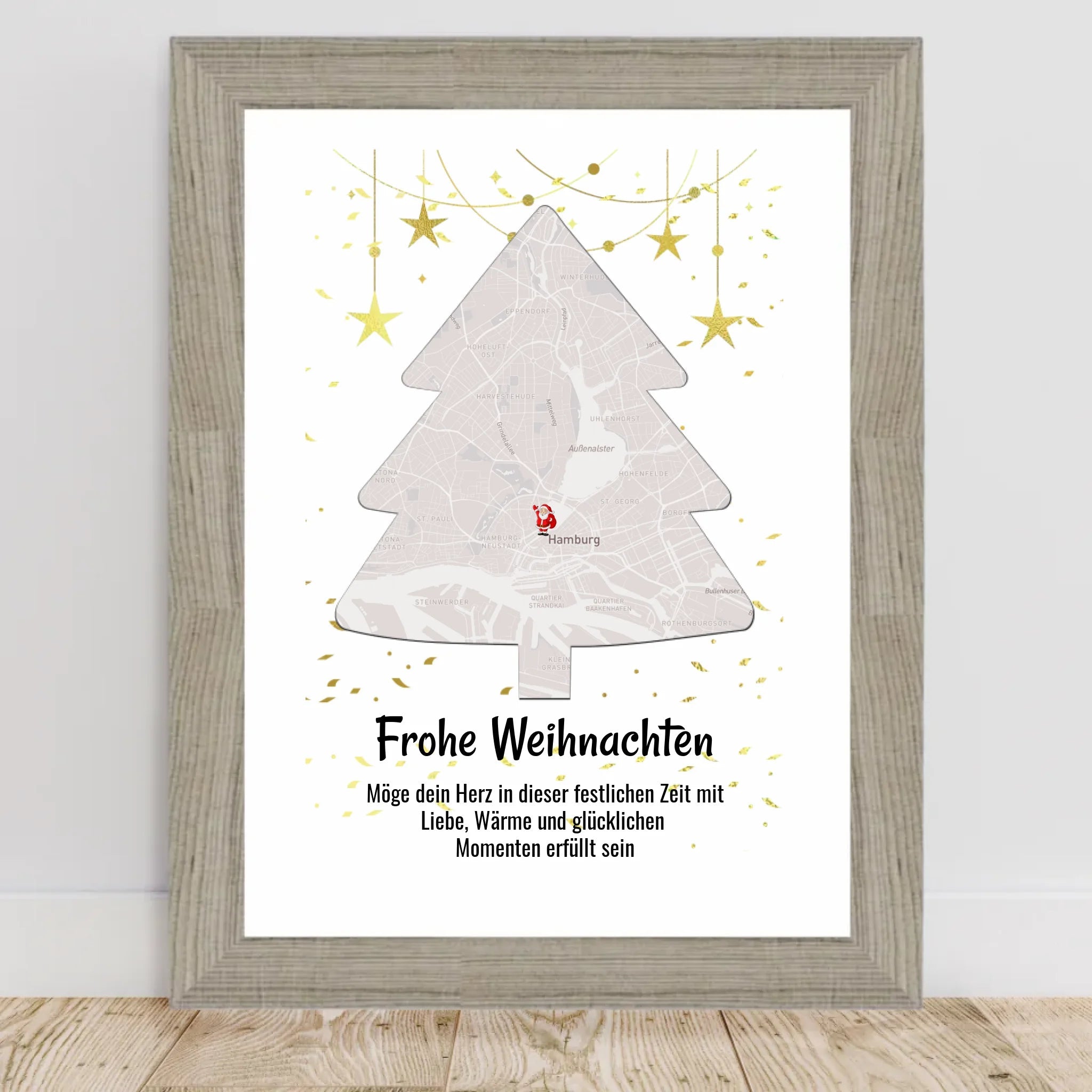 Nachbarin Weihnachtsgeschenk Koordinaten Bild Stadtkarte mit Weihnachtswünsche - Cantty