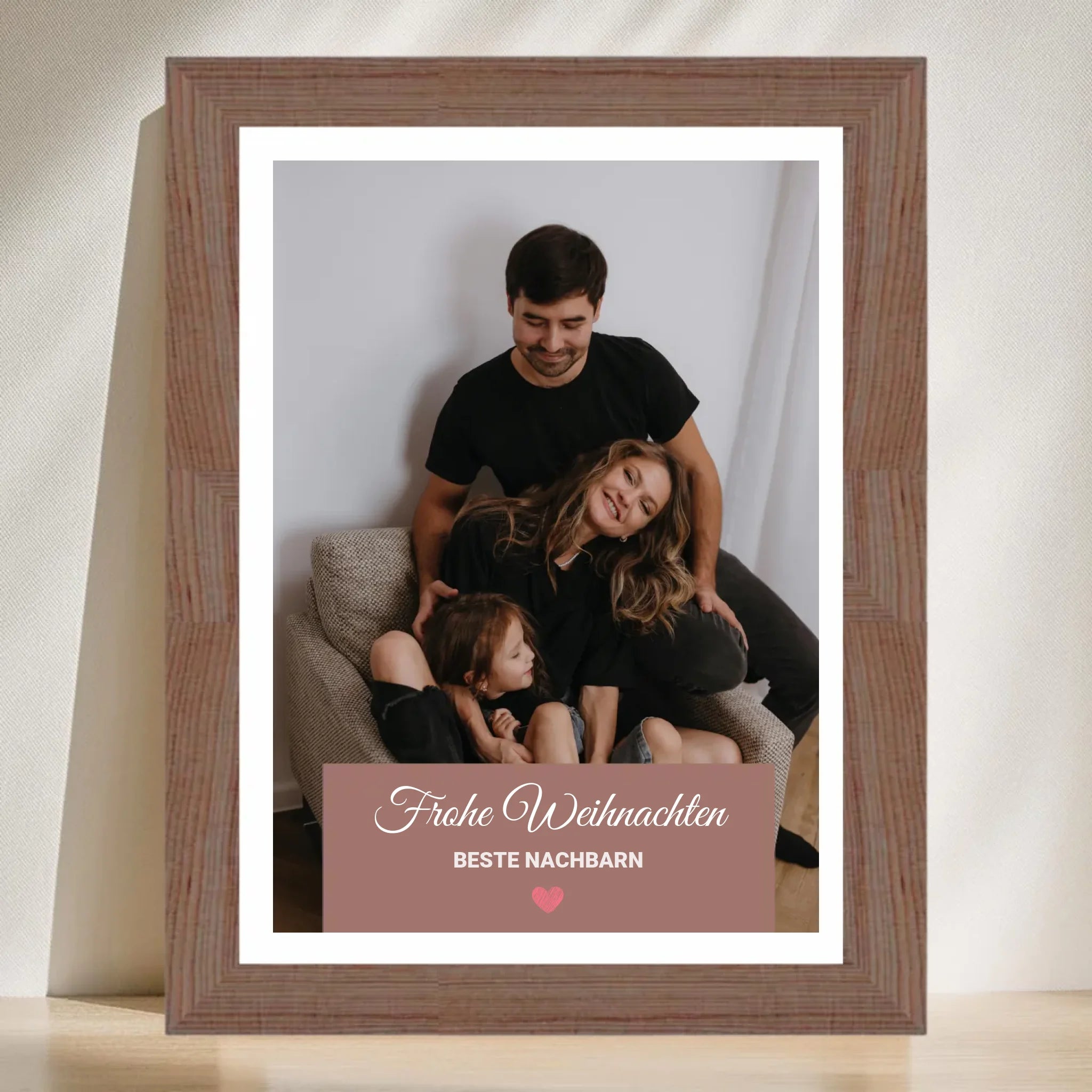 Nachbarn Weihnachtsgeschenk Foto Poster mit Bilderrahmen personalisierbar - Cantty