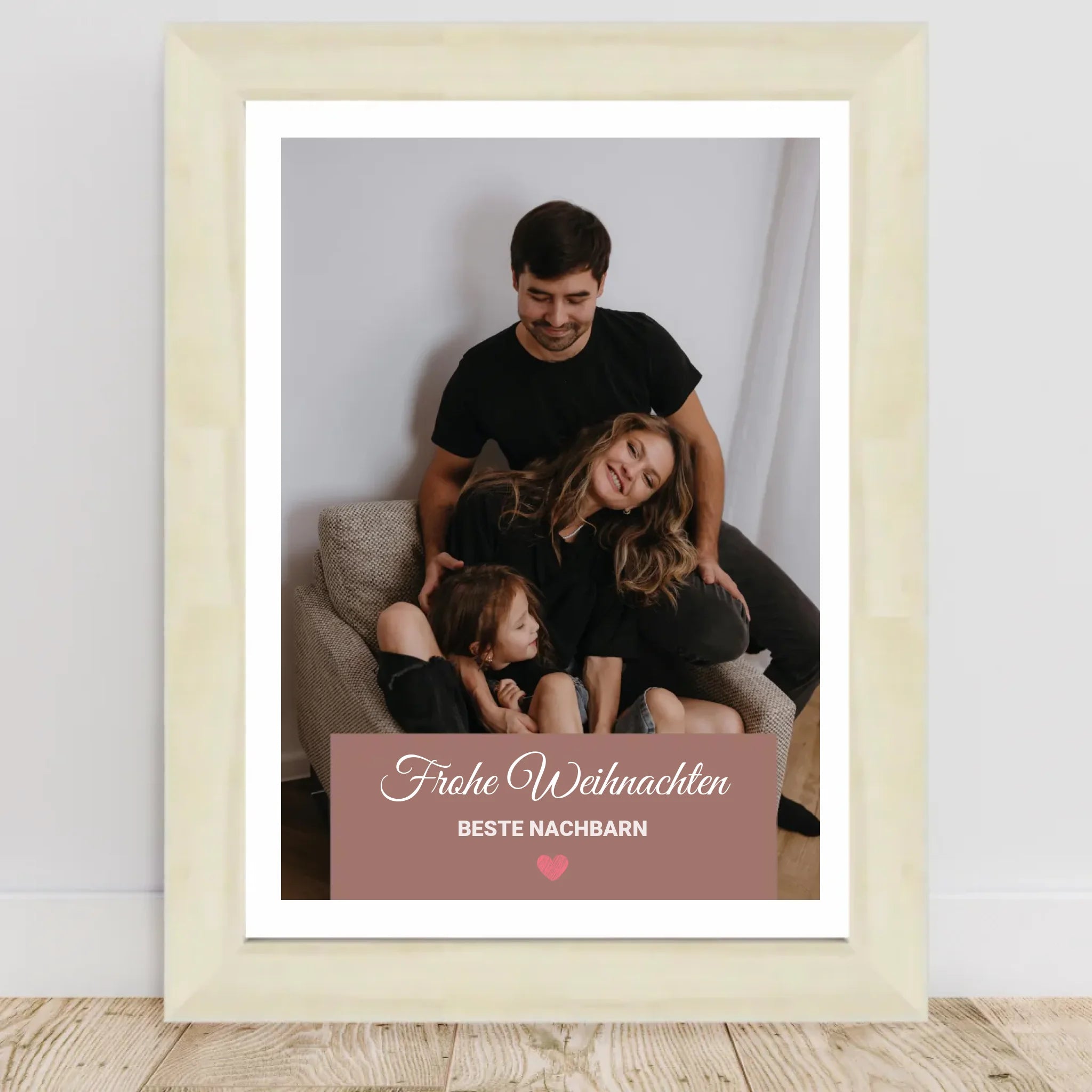 Nachbarn Weihnachtsgeschenk Foto Poster mit Bilderrahmen personalisierbar - Cantty