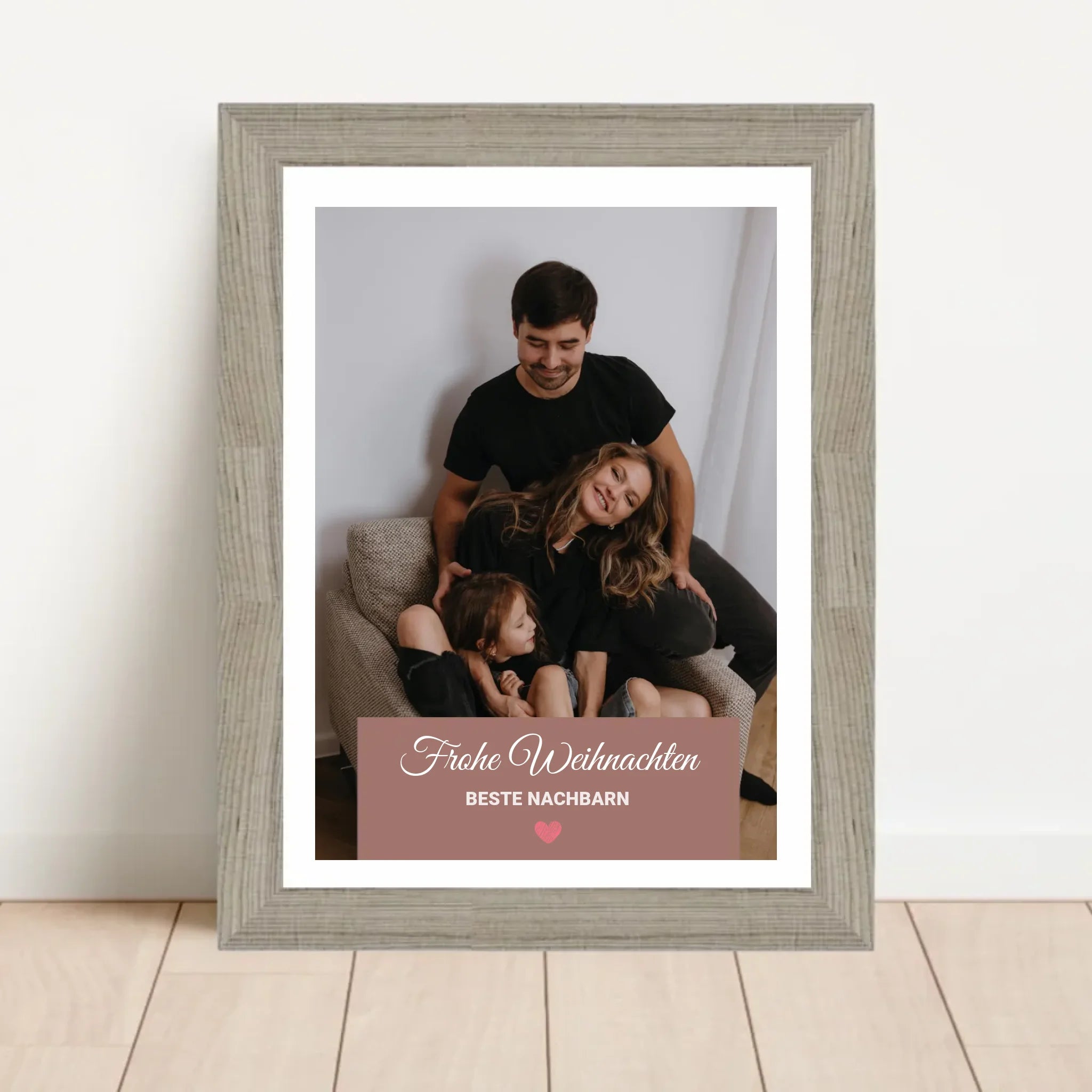 Nachbarn Weihnachtsgeschenk Foto Poster mit Bilderrahmen personalisierbar - Cantty