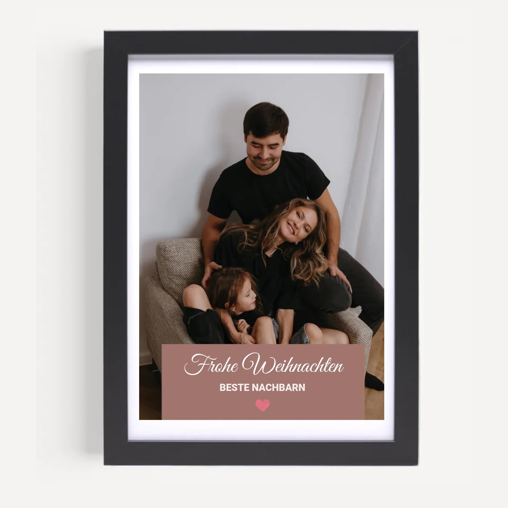 Nachbarn Weihnachtsgeschenk Foto Poster mit Bilderrahmen personalisierbar - Cantty