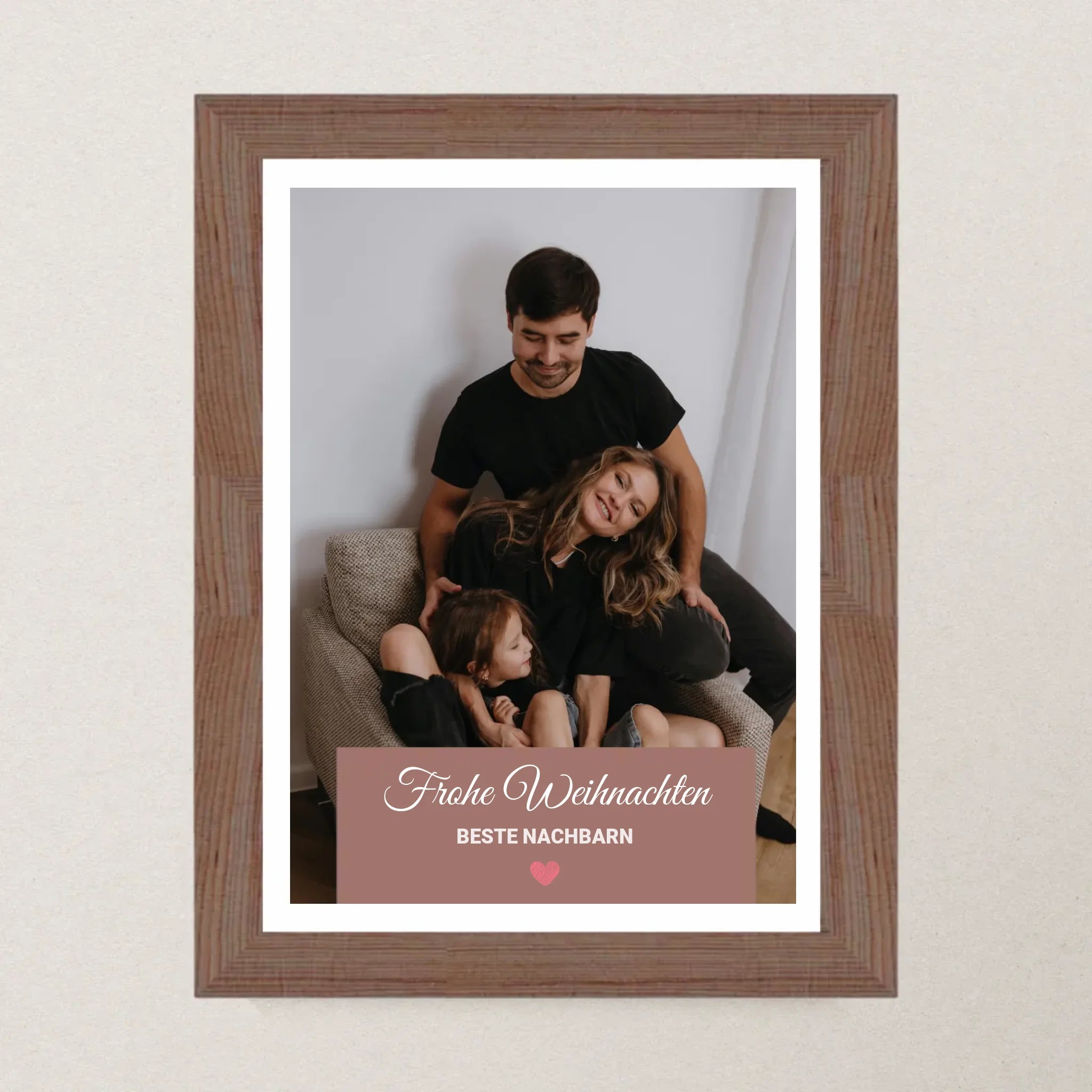 Nachbarn Weihnachtsgeschenk Foto Poster mit Bilderrahmen personalisierbar - Cantty