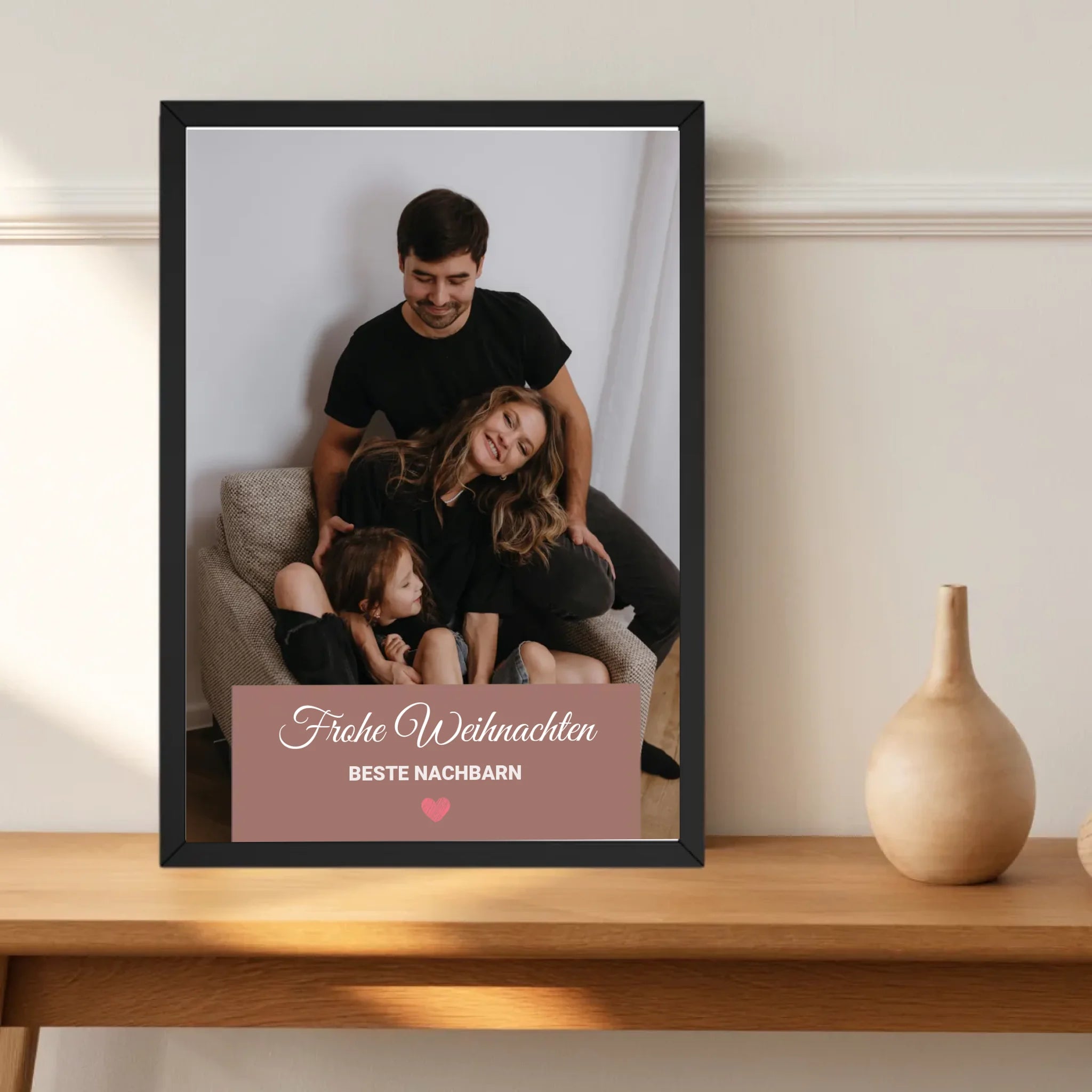 Nachbarn Weihnachtsgeschenk Foto Poster mit Bilderrahmen personalisierbar - Cantty