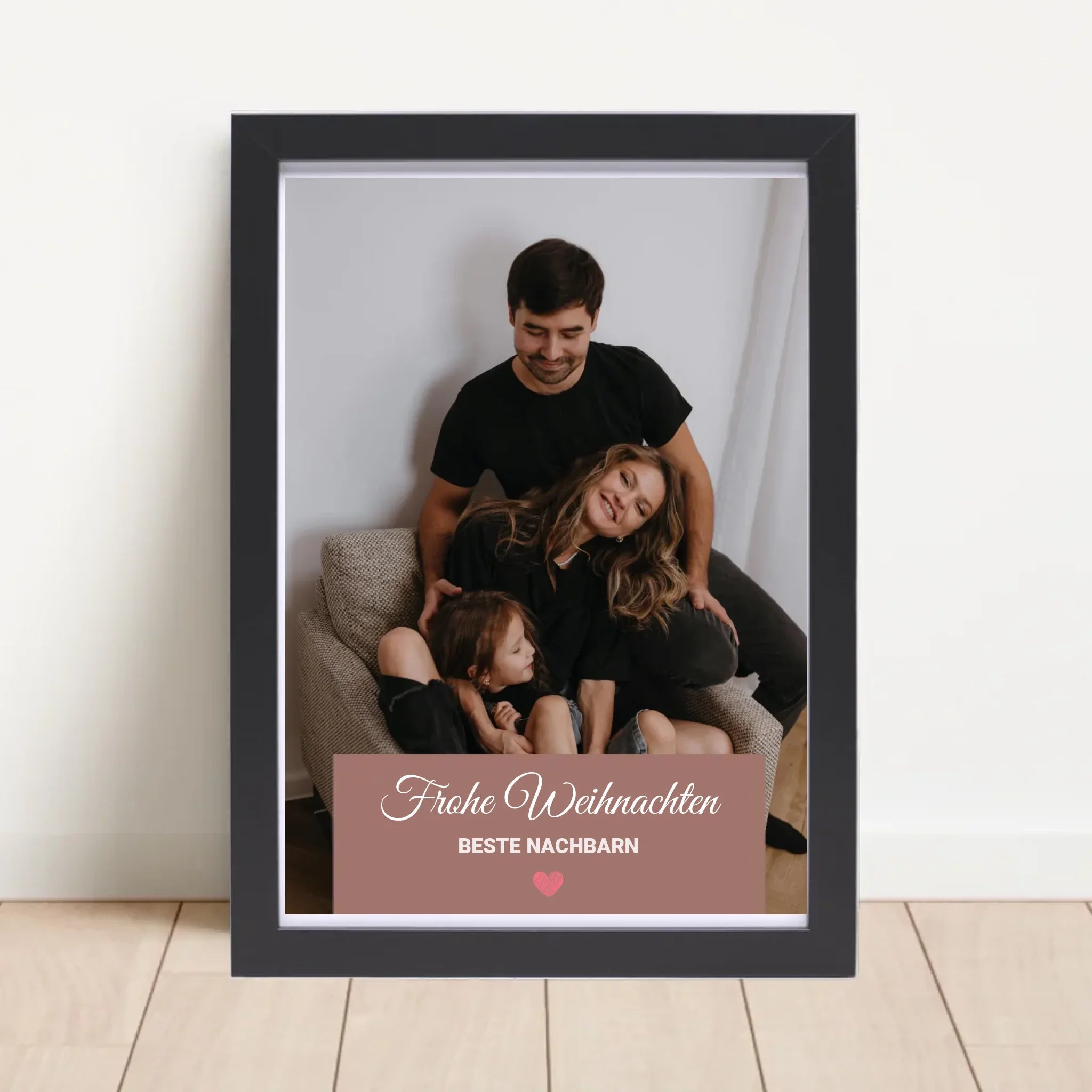 Nachbarn Weihnachtsgeschenk Foto Poster mit Bilderrahmen personalisierbar - Cantty