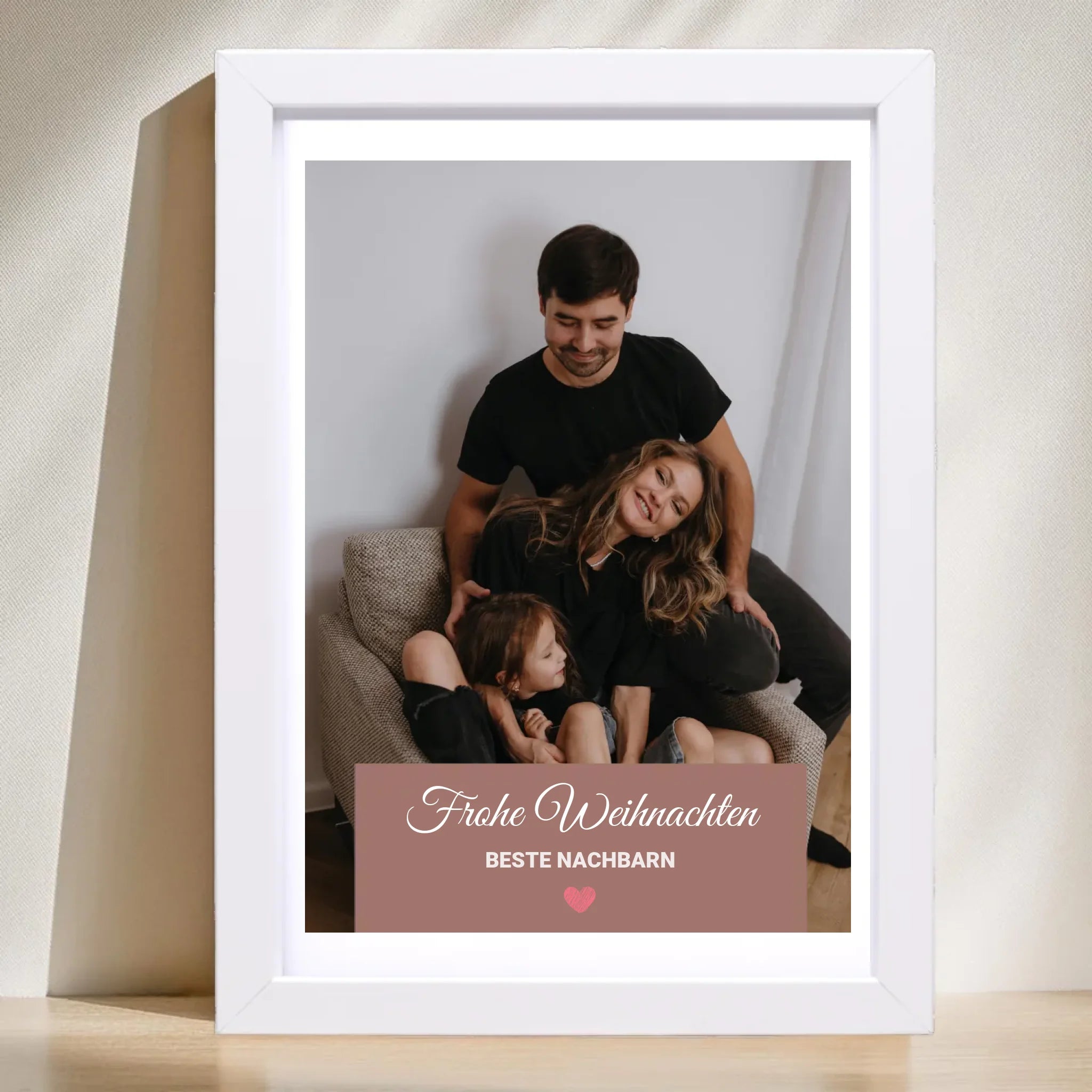 Nachbarn Weihnachtsgeschenk Foto Poster mit Bilderrahmen personalisierbar - Cantty