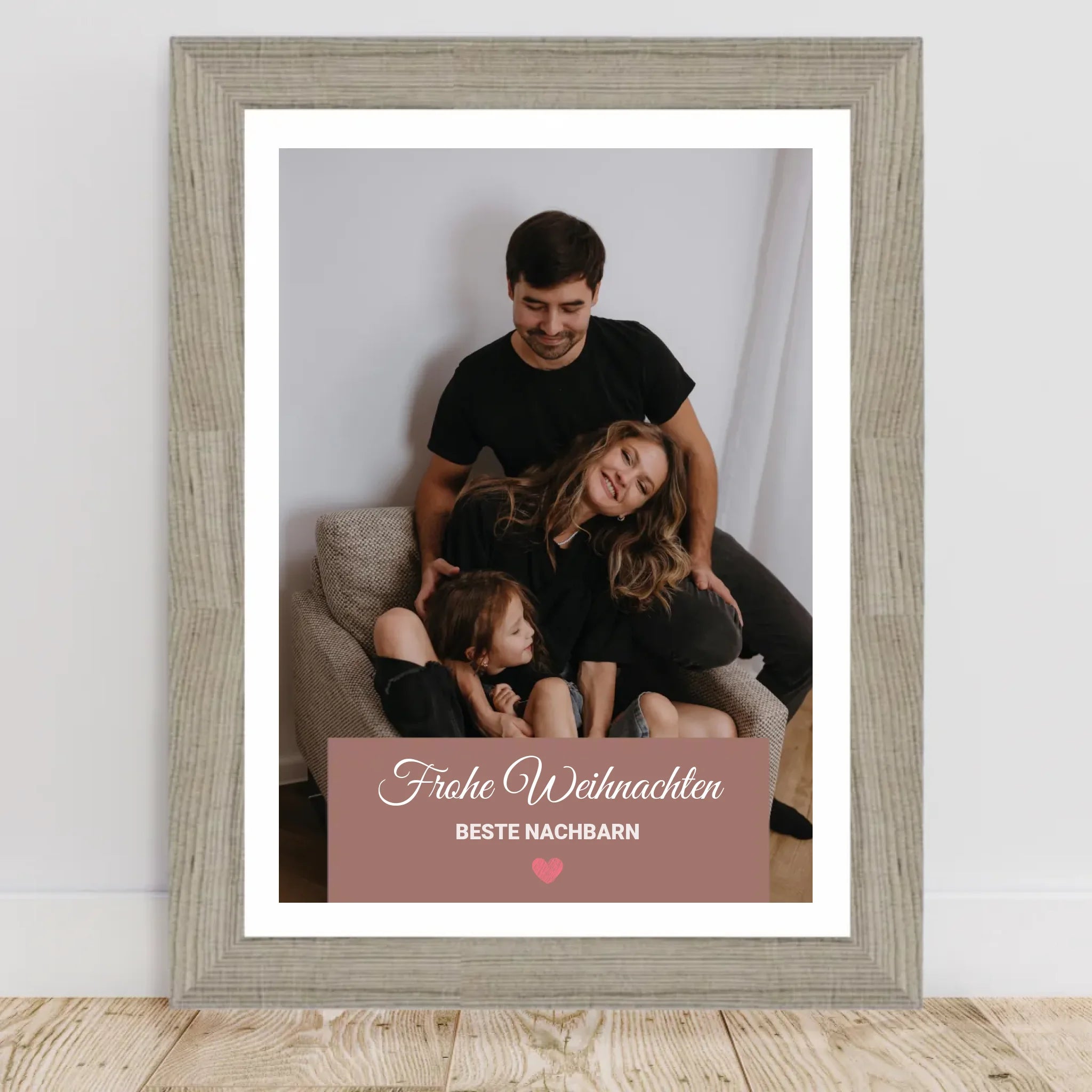 Nachbarn Weihnachtsgeschenk Foto Poster mit Bilderrahmen personalisierbar - Cantty
