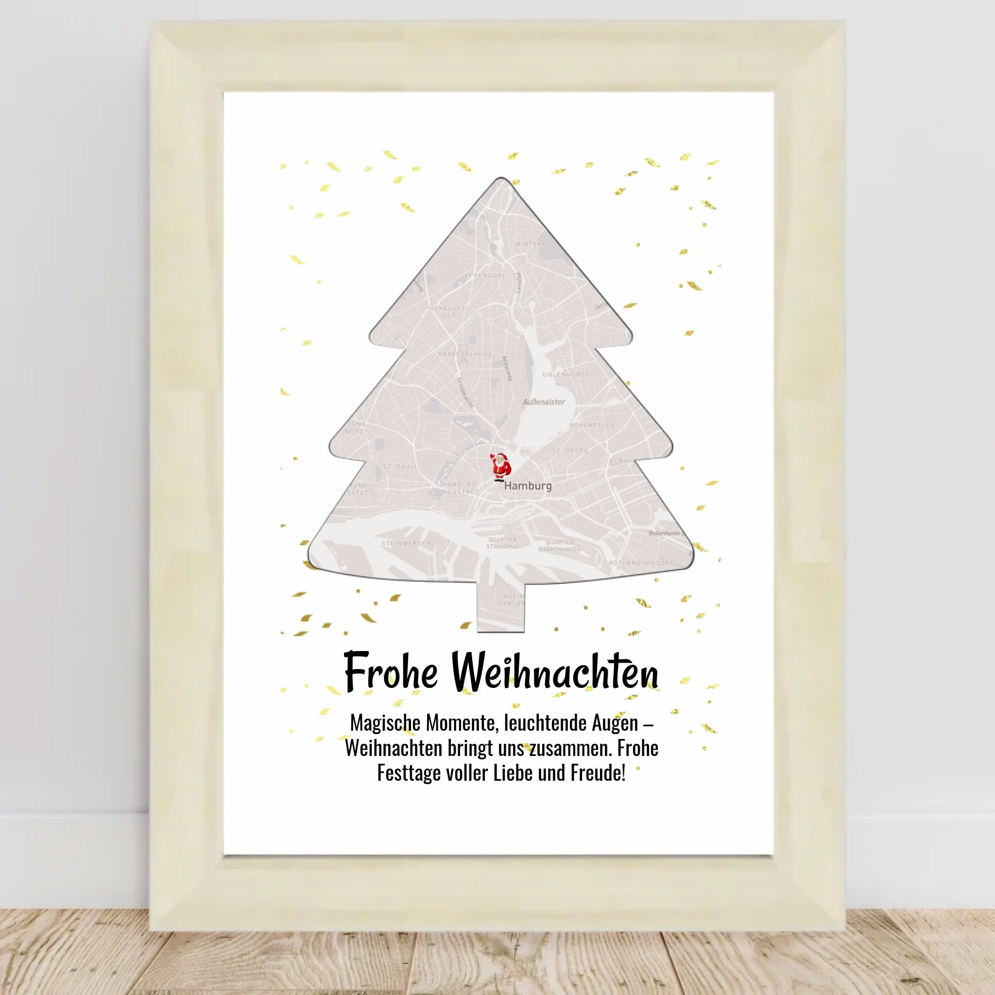Nachbarn Weihnachtsgeschenk Stadtkarte Bild mit Koordinaten personalisierbar - Cantty