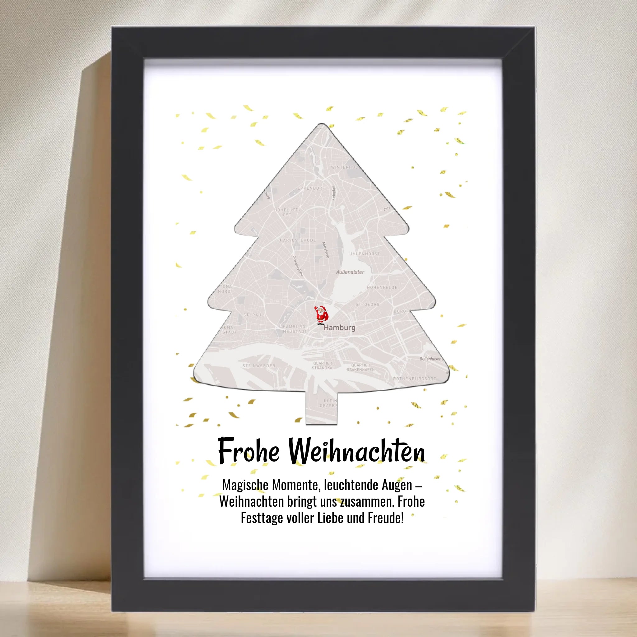 Nachbarn Weihnachtsgeschenk Stadtkarte Bild mit Koordinaten personalisierbar - Cantty