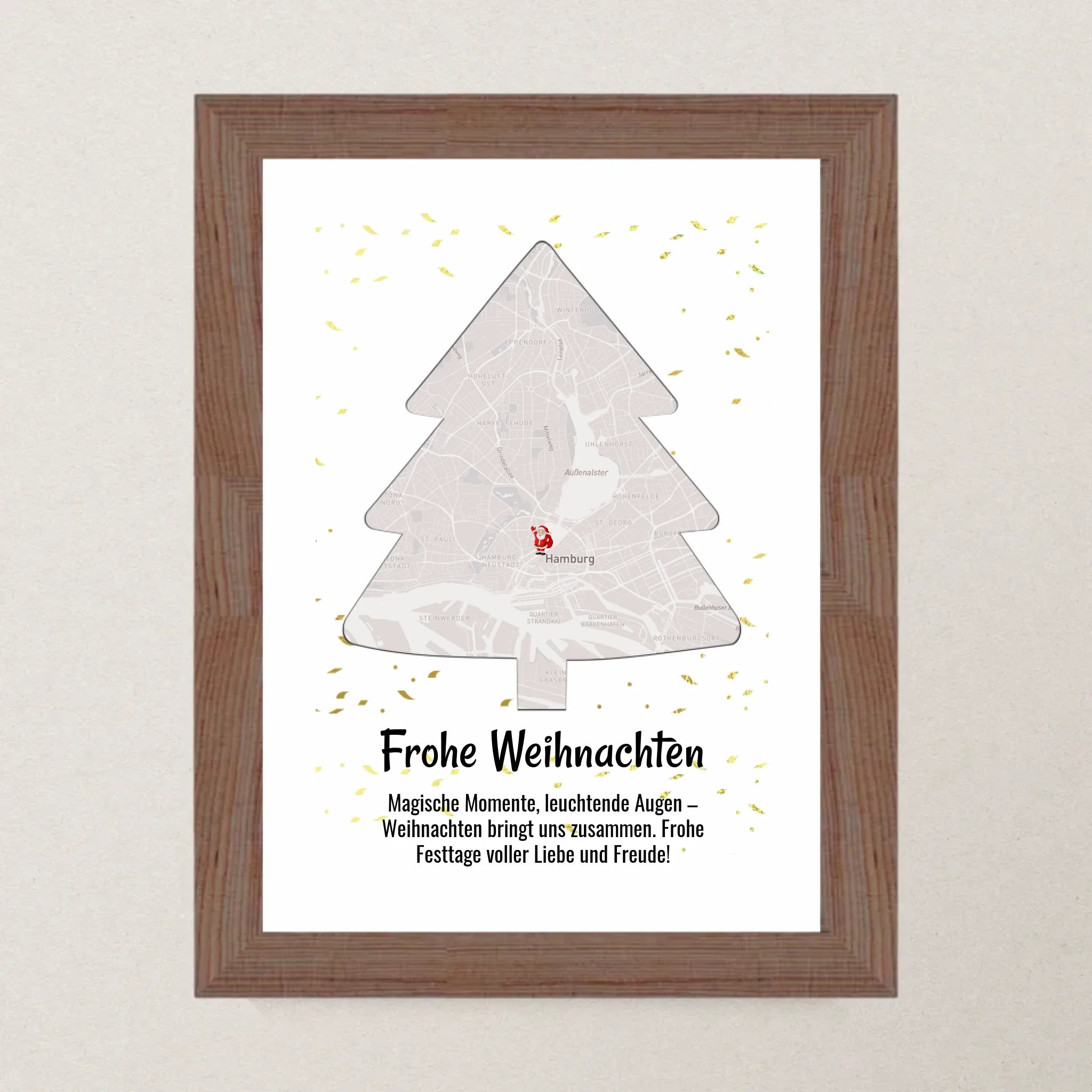 Nachbarn Weihnachtsgeschenk Stadtkarte Bild mit Koordinaten personalisierbar - Cantty