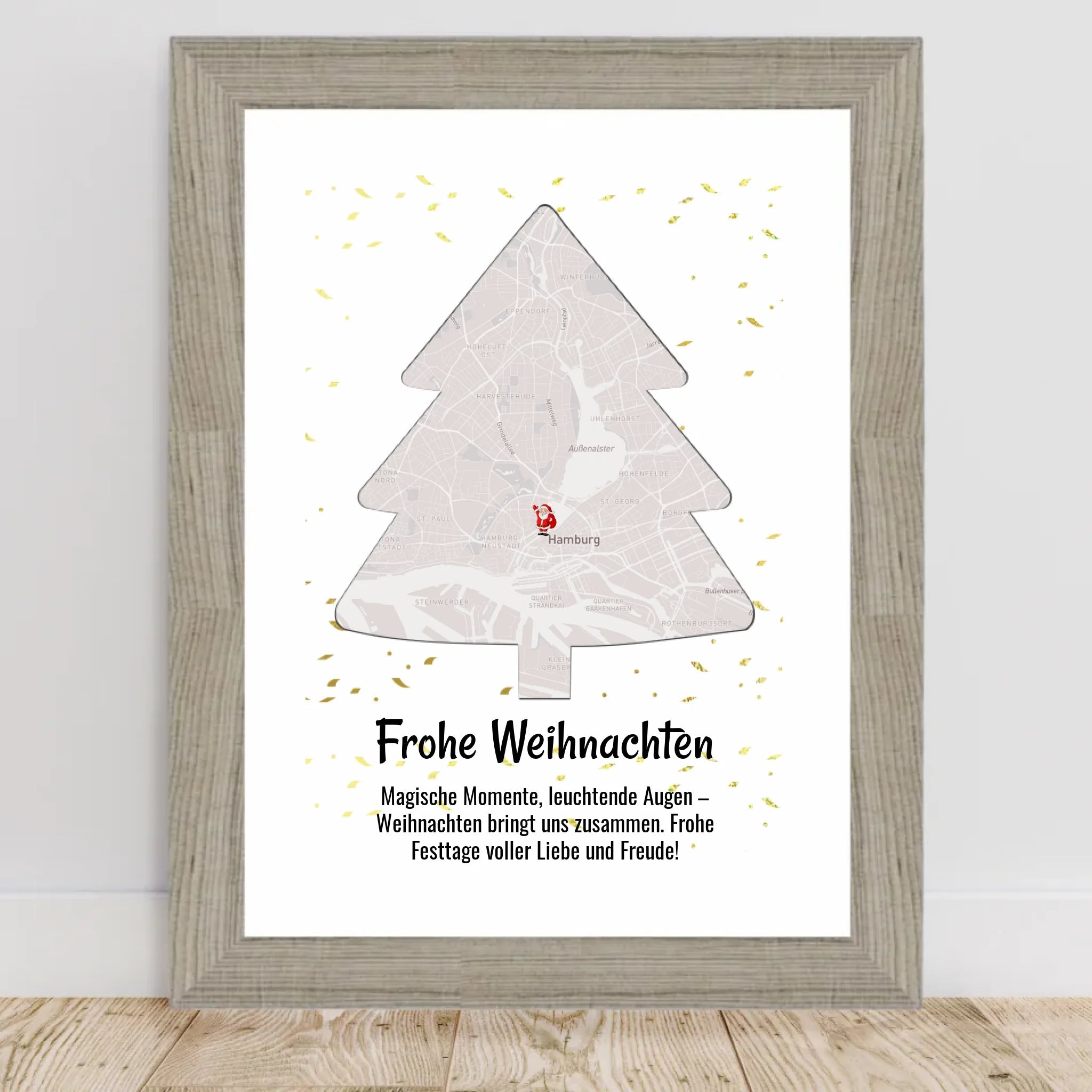 Nachbarn Weihnachtsgeschenk Stadtkarte Bild mit Koordinaten personalisierbar - Cantty