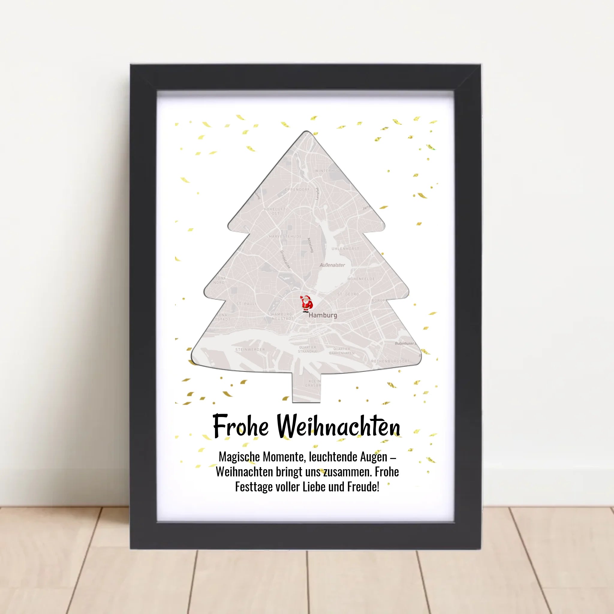 Nachbarn Weihnachtsgeschenk Stadtkarte Bild mit Koordinaten personalisierbar - Cantty