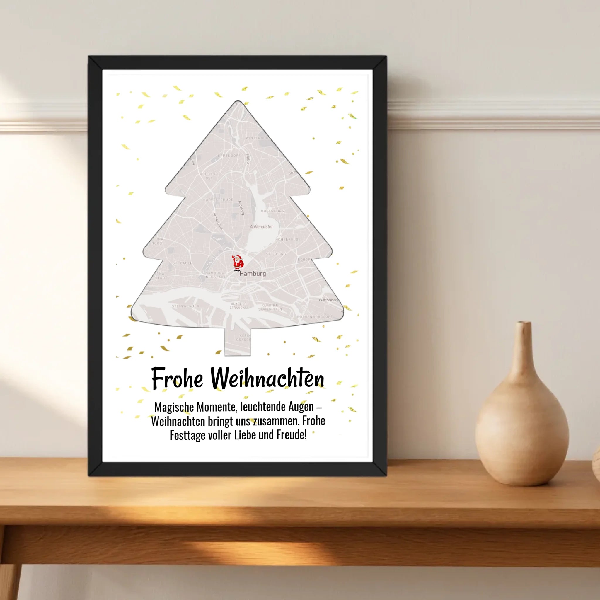 Nachbarn Weihnachtsgeschenk Stadtkarte Bild mit Koordinaten personalisierbar - Cantty