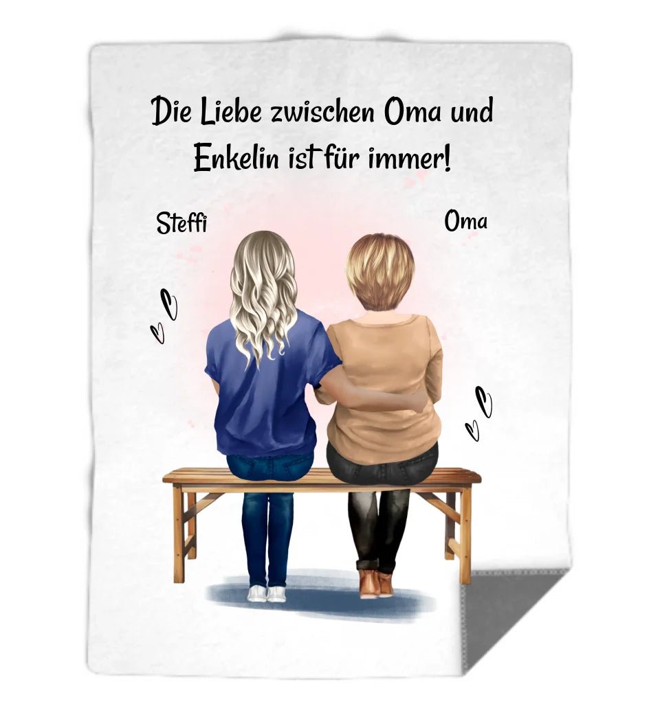 Oma Decke Geschenk von Enkelin personalisiert - Cantty