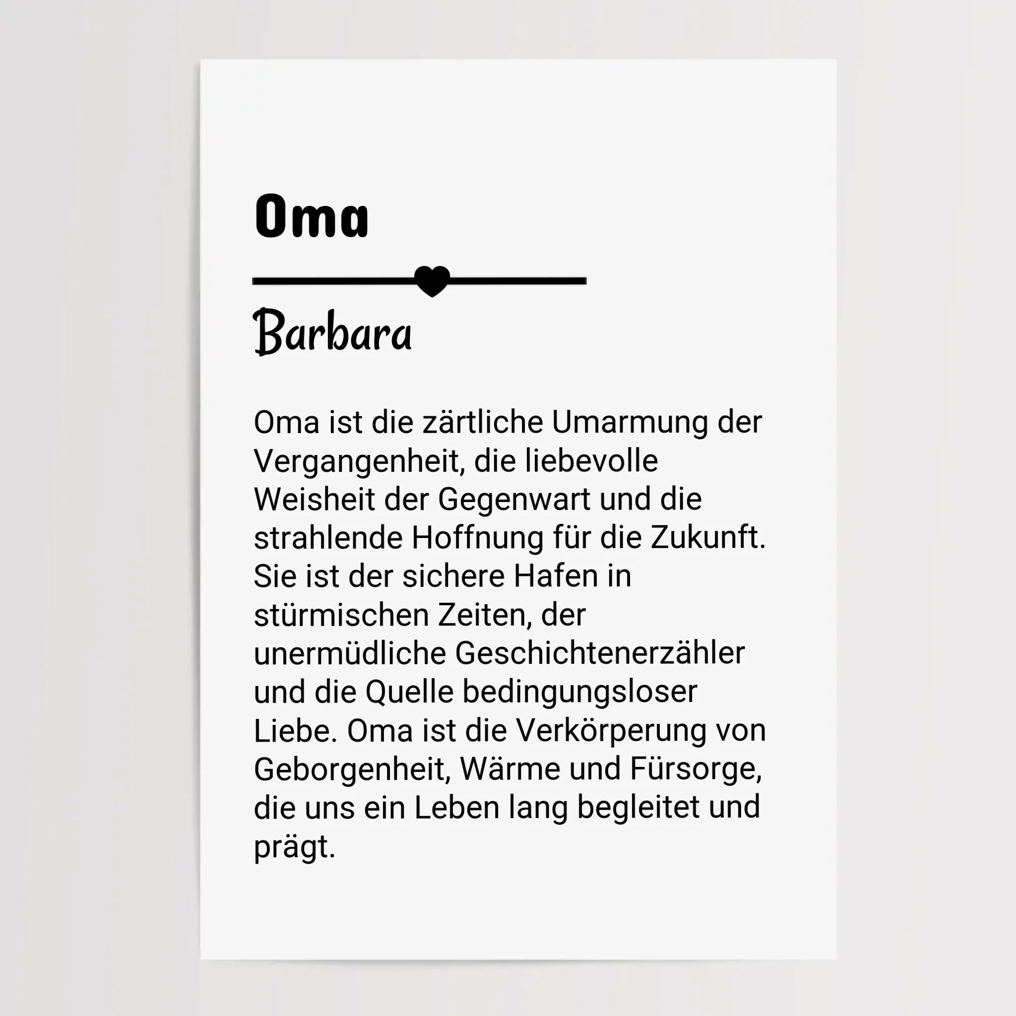 Oma Definition Poster Geschenk personalisiert - Cantty