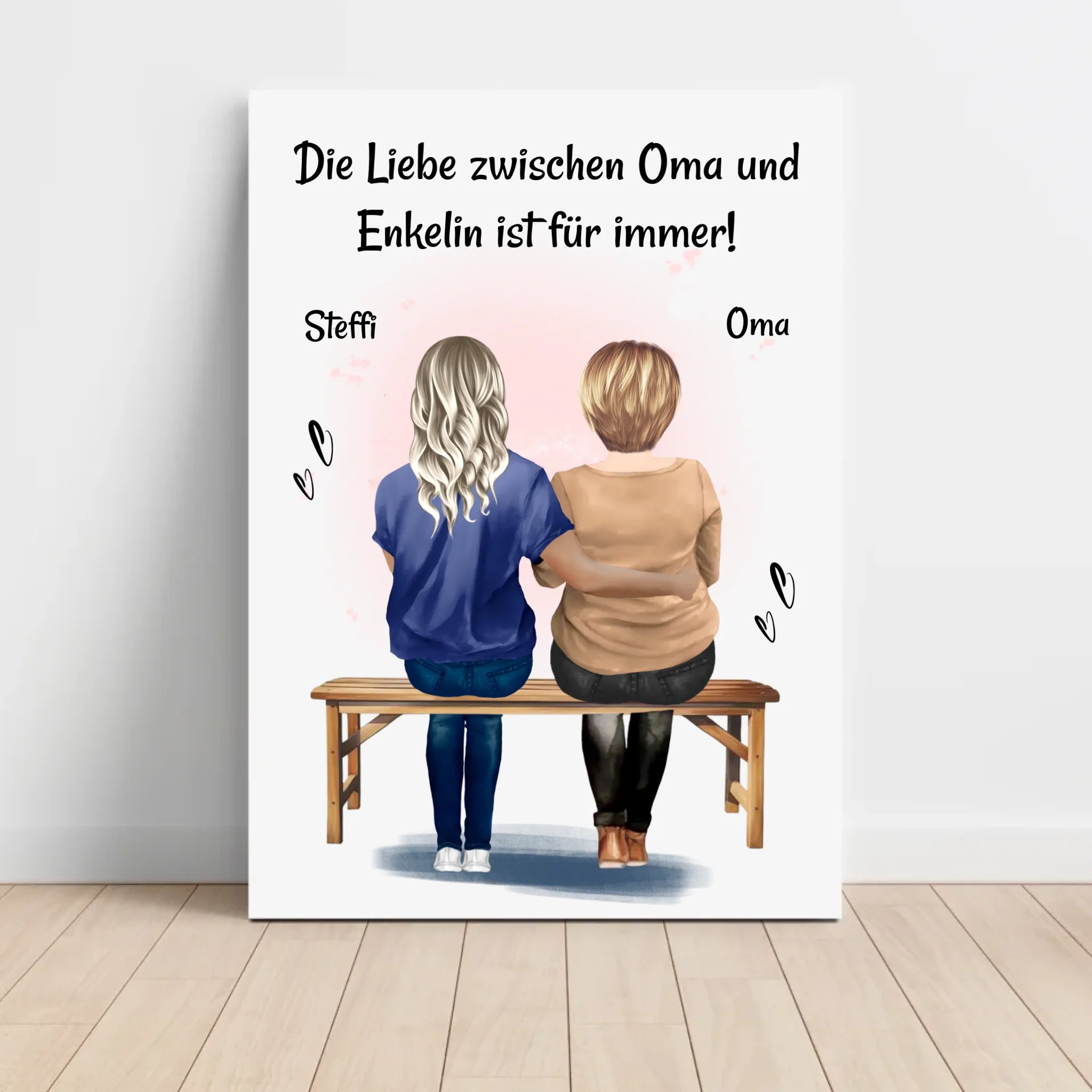 Oma Enkelin Geschenk Poster personalisiert - Cantty