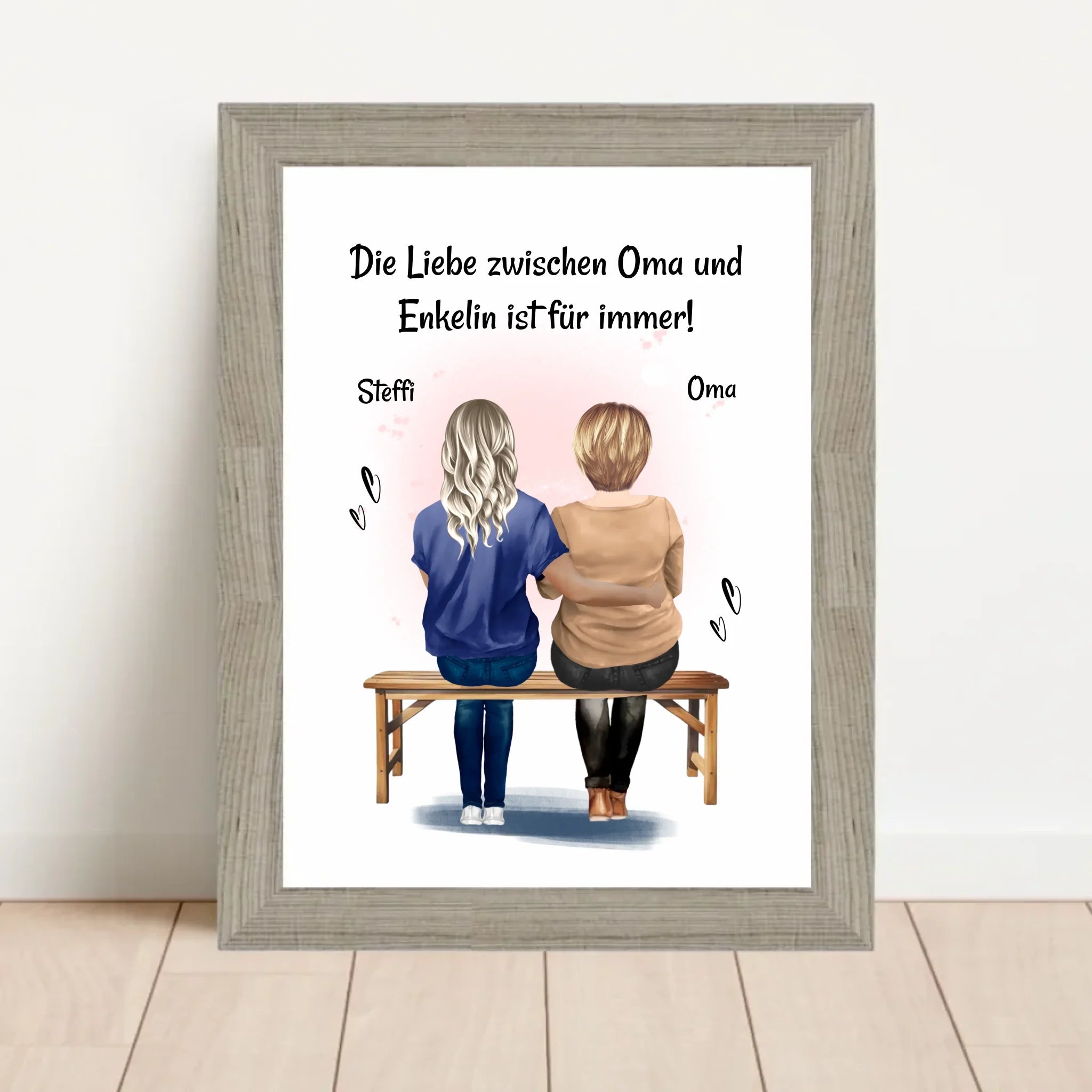 Oma Enkelin Geschenk Poster personalisiert - Cantty