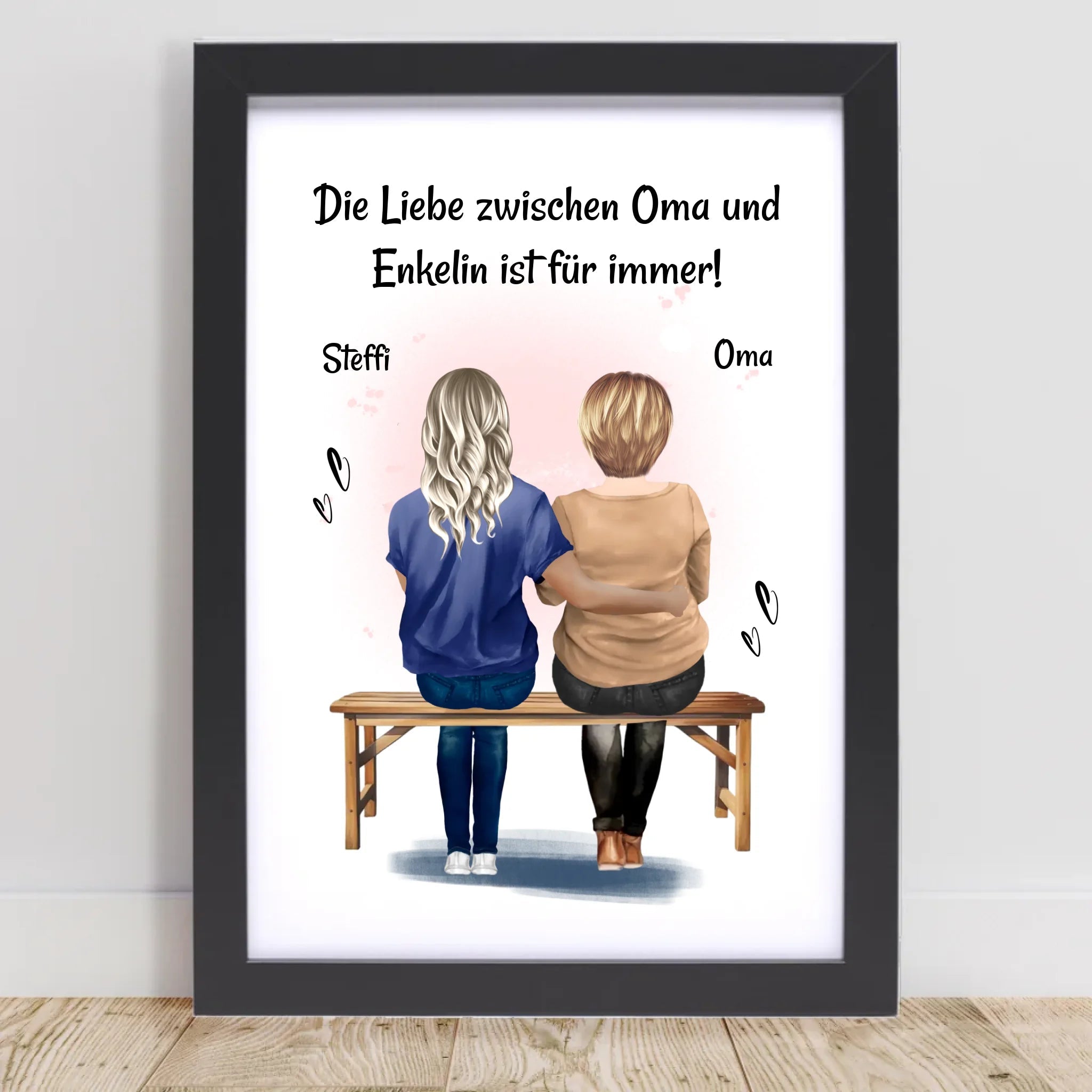 Oma Enkelin Geschenk Poster personalisiert - Cantty