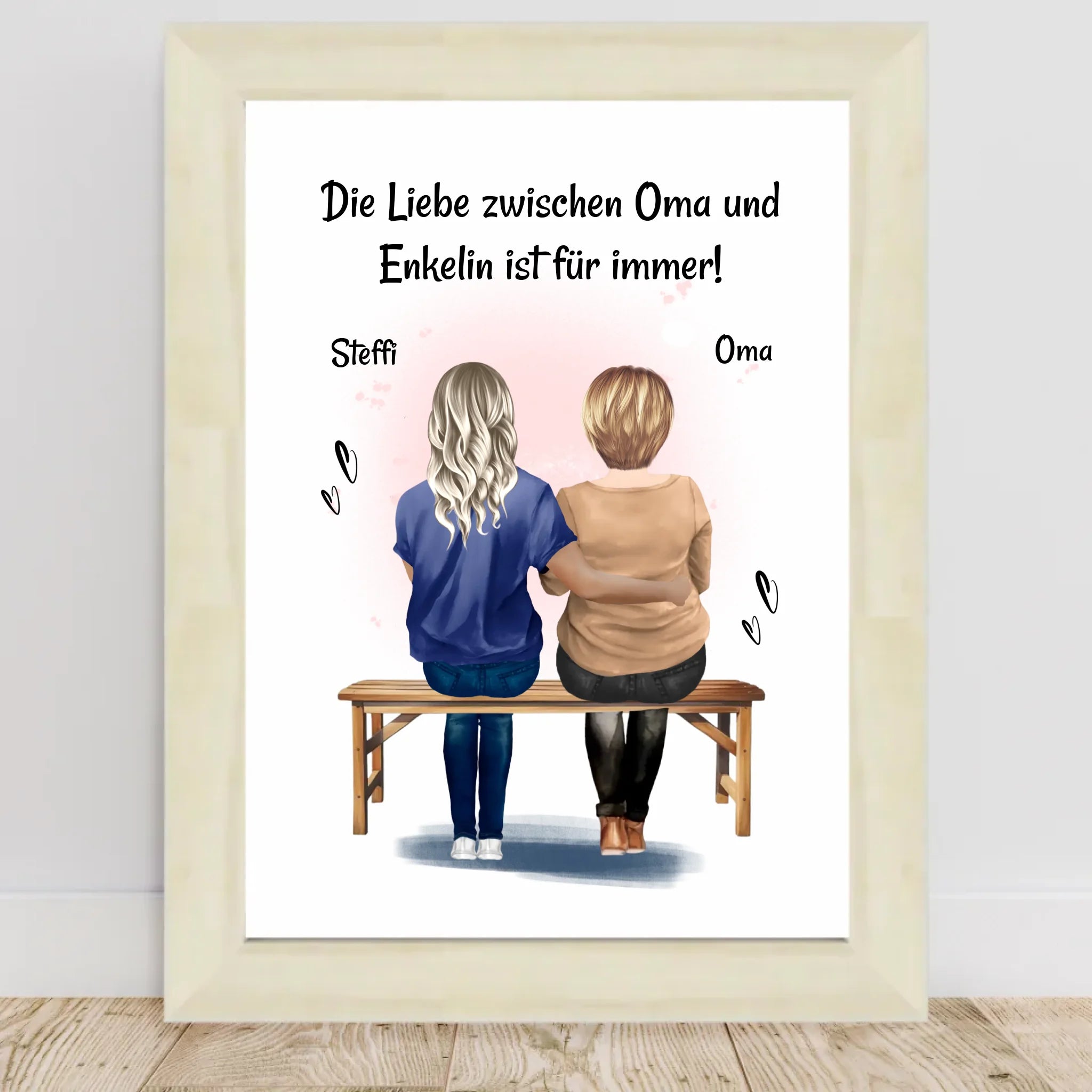 Oma Enkelin Geschenk Poster personalisiert - Cantty