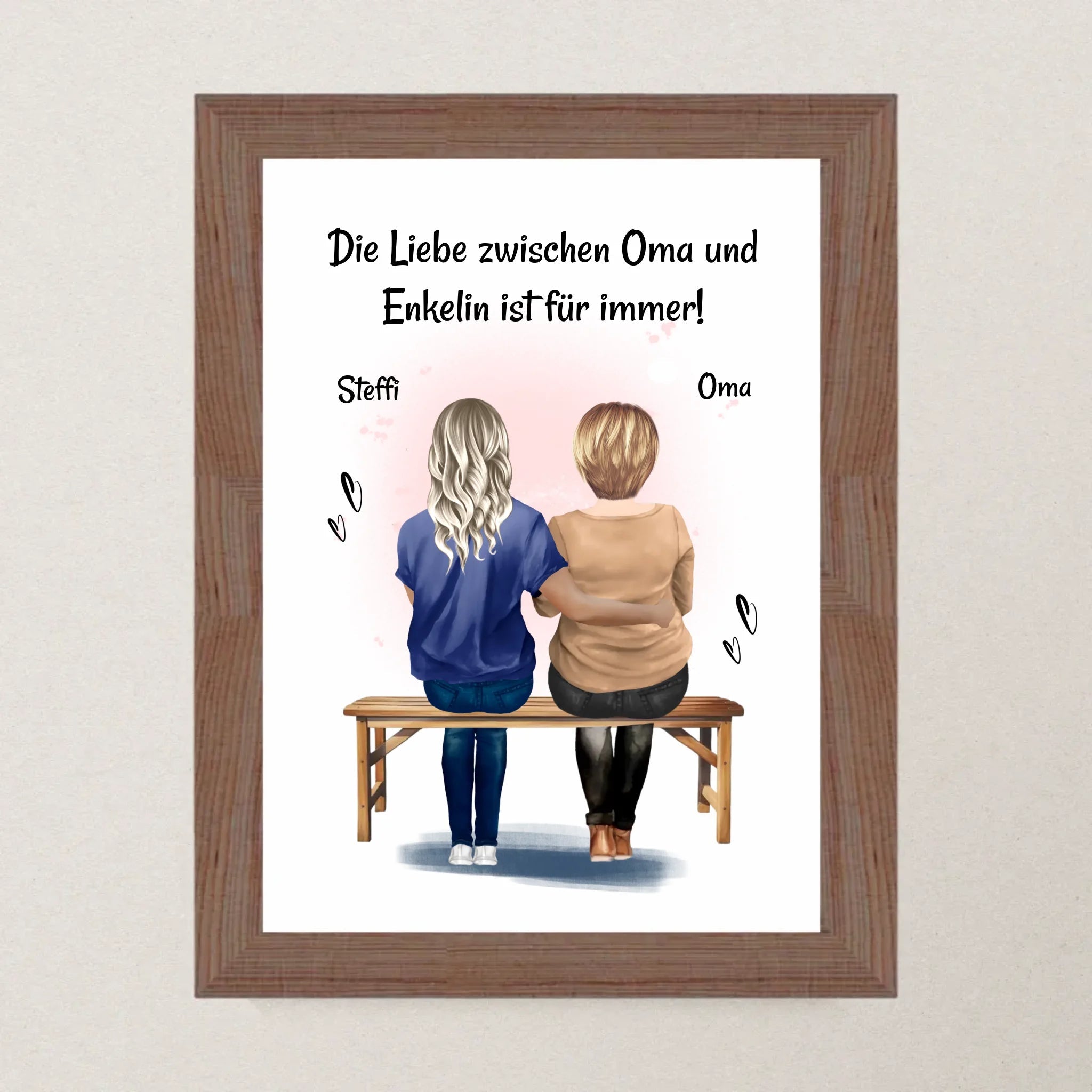 Oma Enkelin Geschenk Poster personalisiert - Cantty