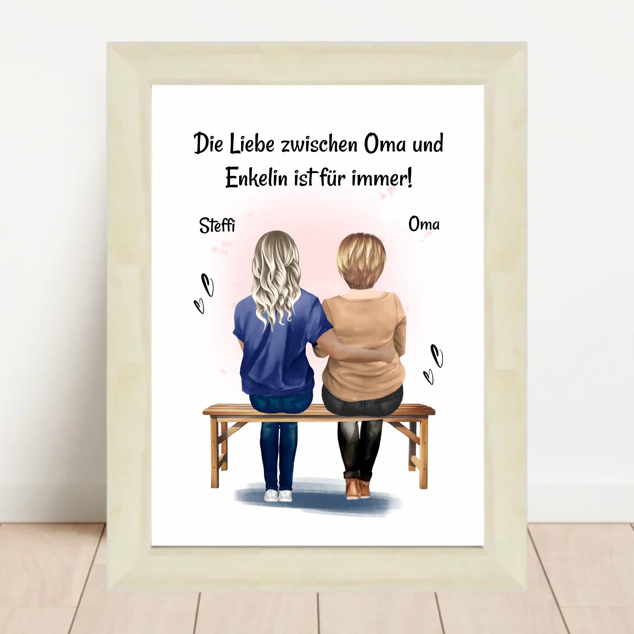 Oma Enkelin Geschenk Poster personalisiert - Cantty
