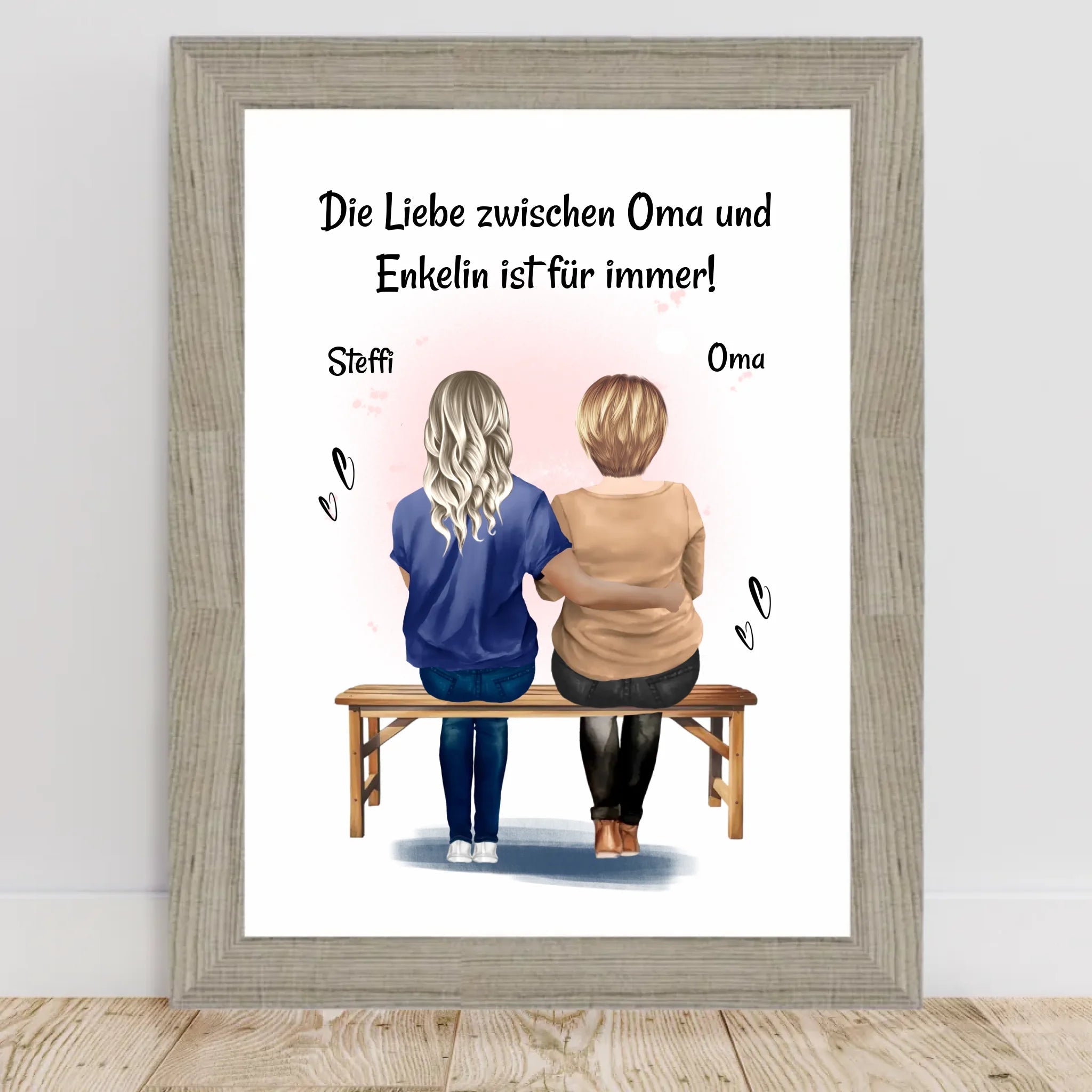 Oma Enkelin Geschenk Poster personalisiert - Cantty