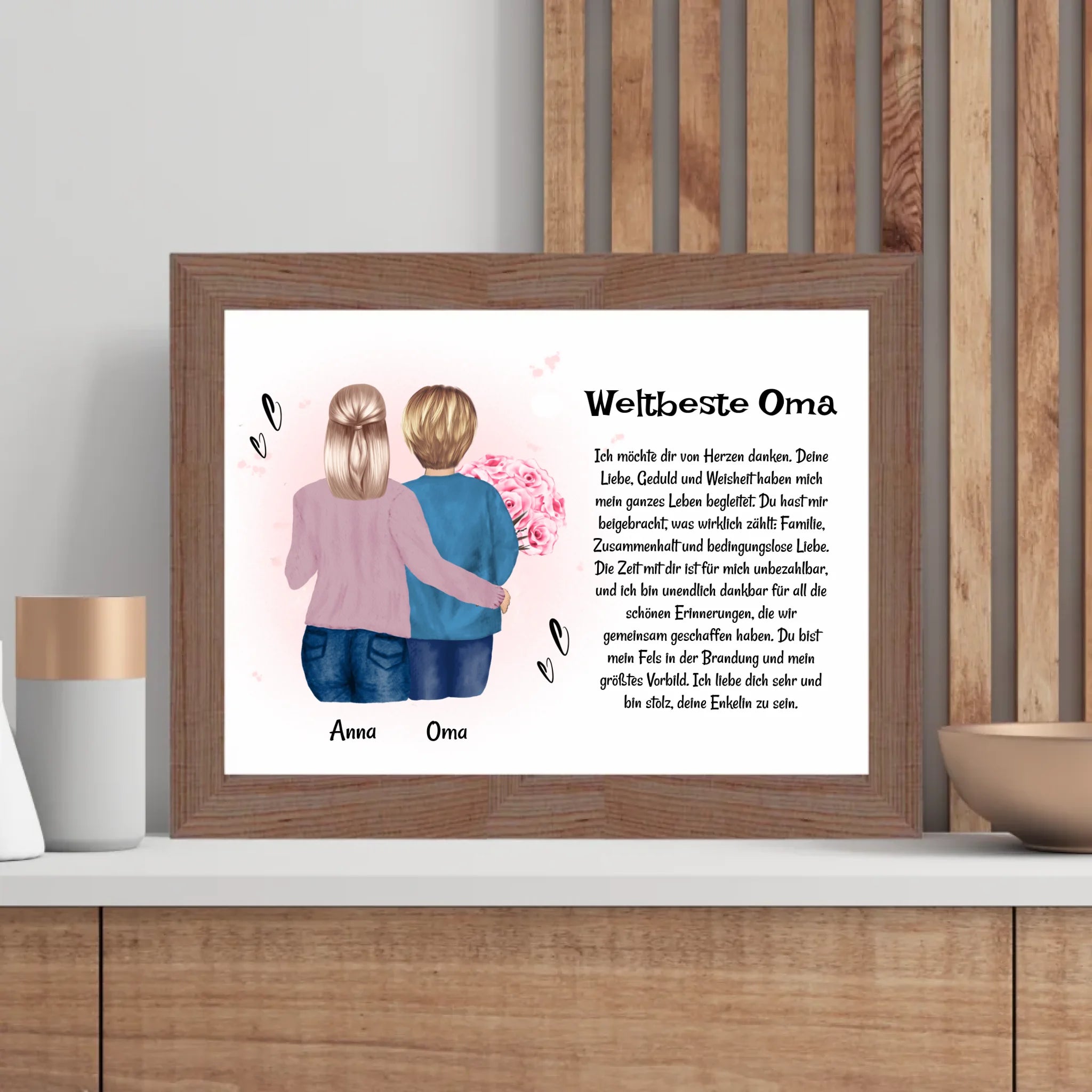Oma Enkeltochter Poster Bild Karte Geschenk personalisiert - Cantty