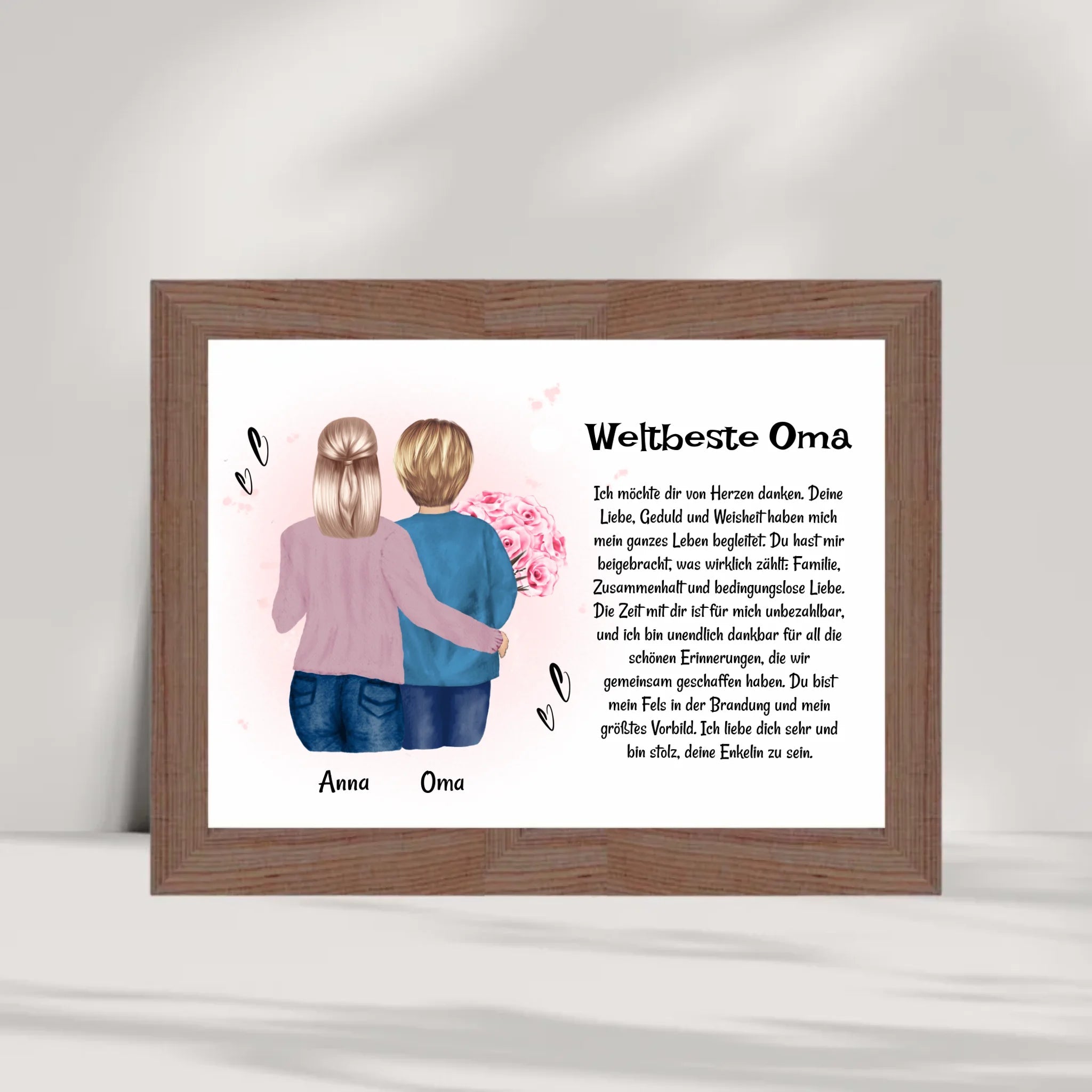Oma Enkeltochter Poster Bild Karte Geschenk personalisiert - Cantty