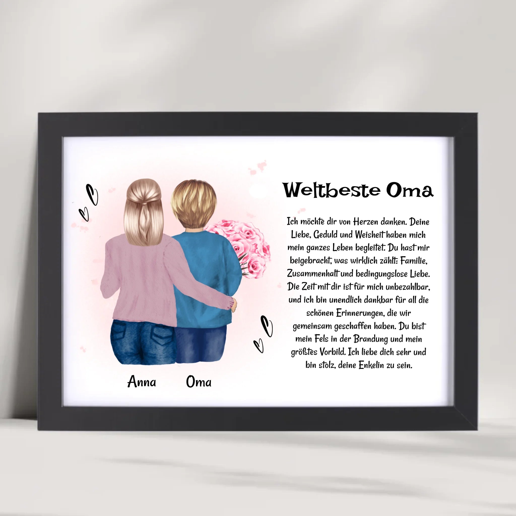 Oma Enkeltochter Poster Bild Karte Geschenk personalisiert - Cantty