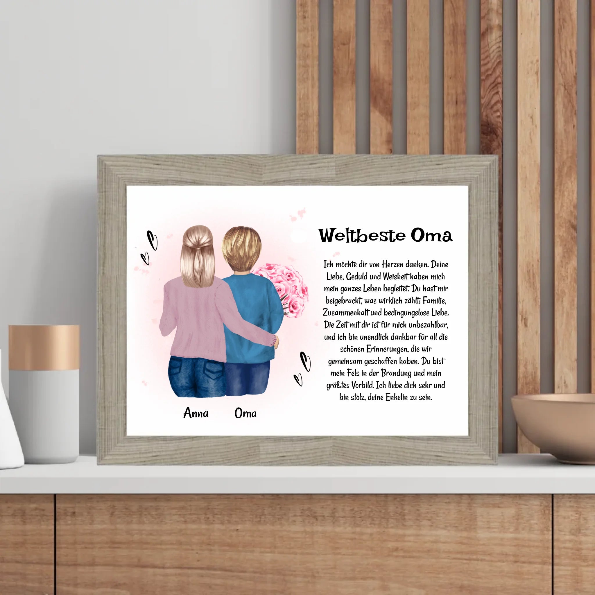 Oma Enkeltochter Poster Bild Karte Geschenk personalisiert - Cantty