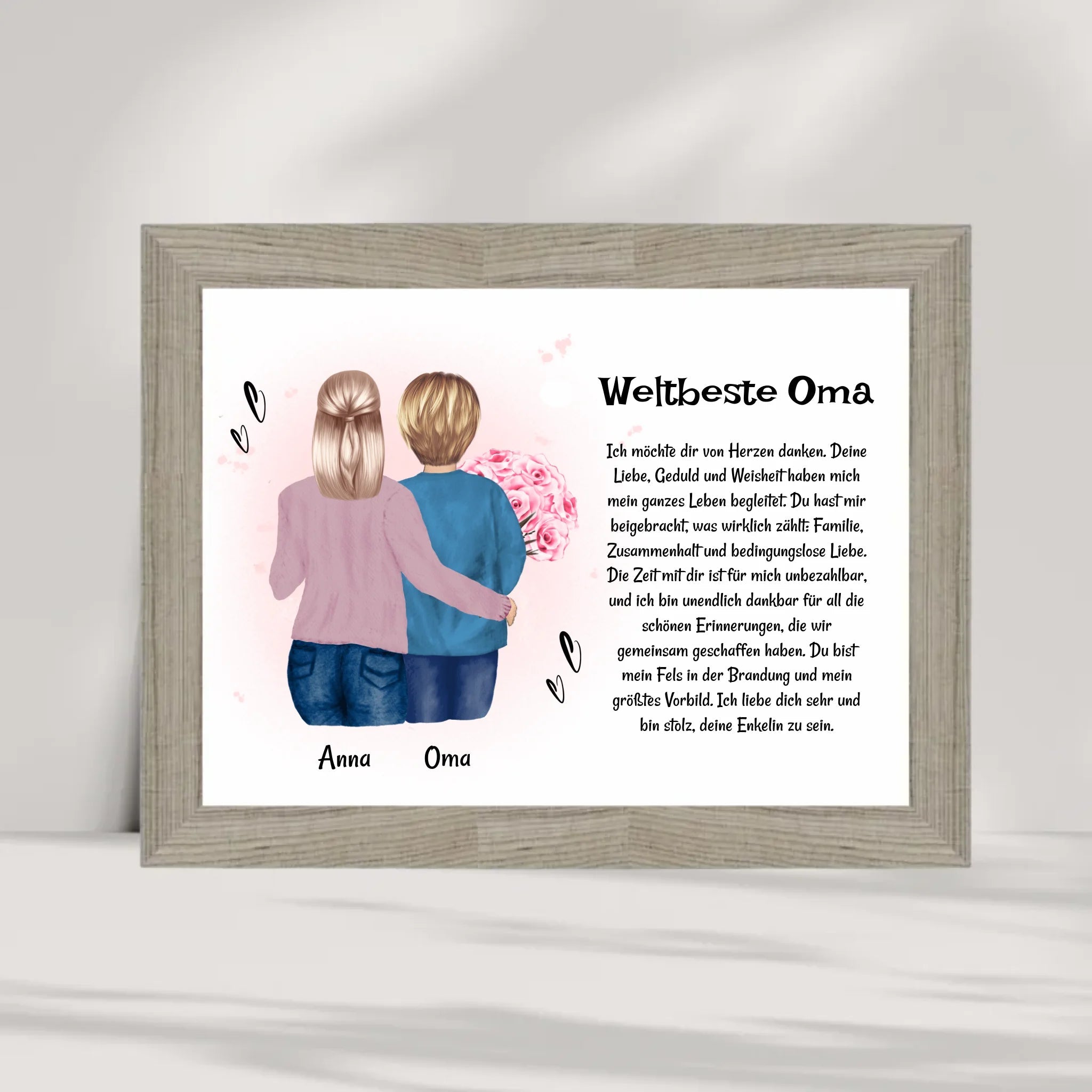 Oma Enkeltochter Poster Bild Karte Geschenk personalisiert - Cantty