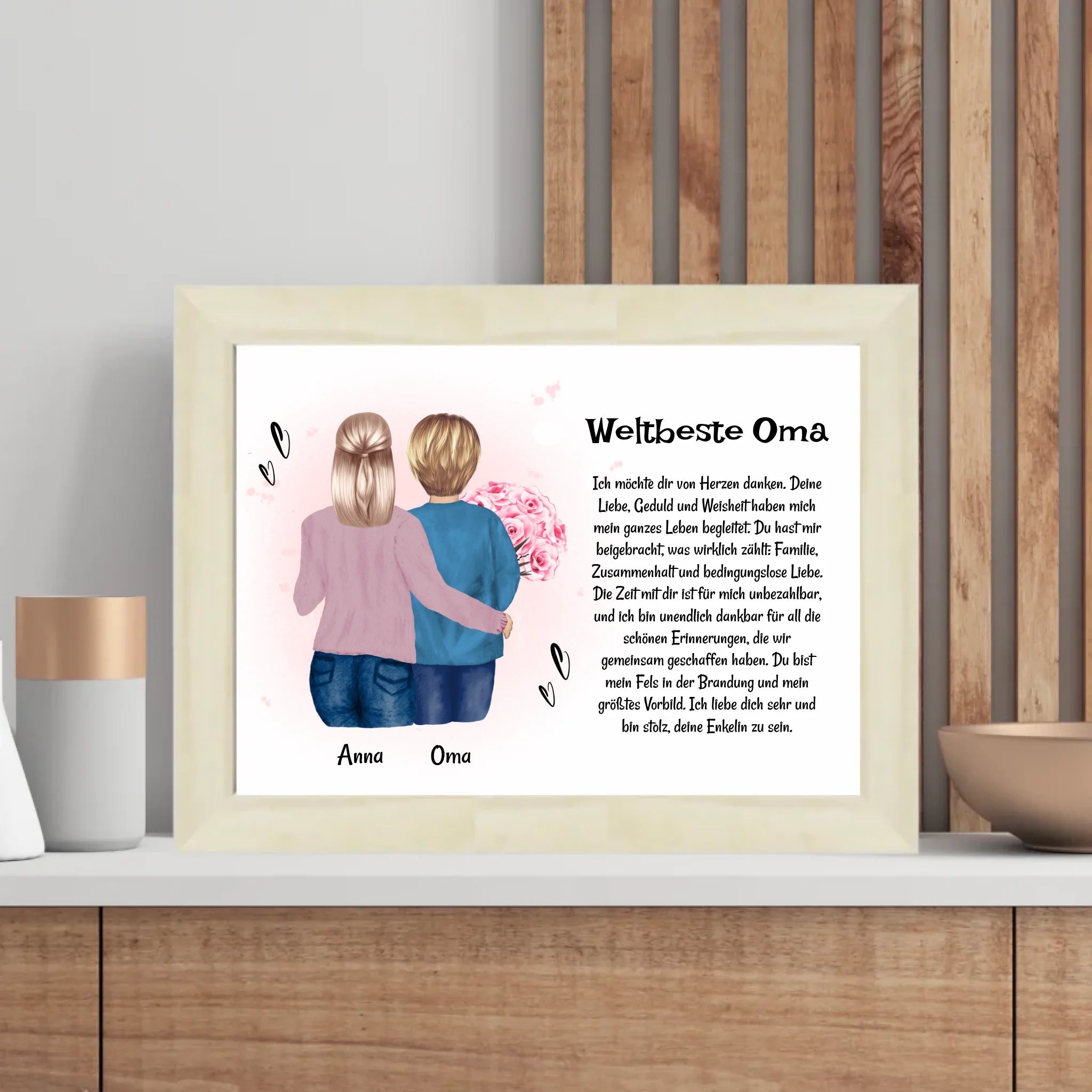 Oma Enkeltochter Poster Bild Karte Geschenk personalisiert - Cantty