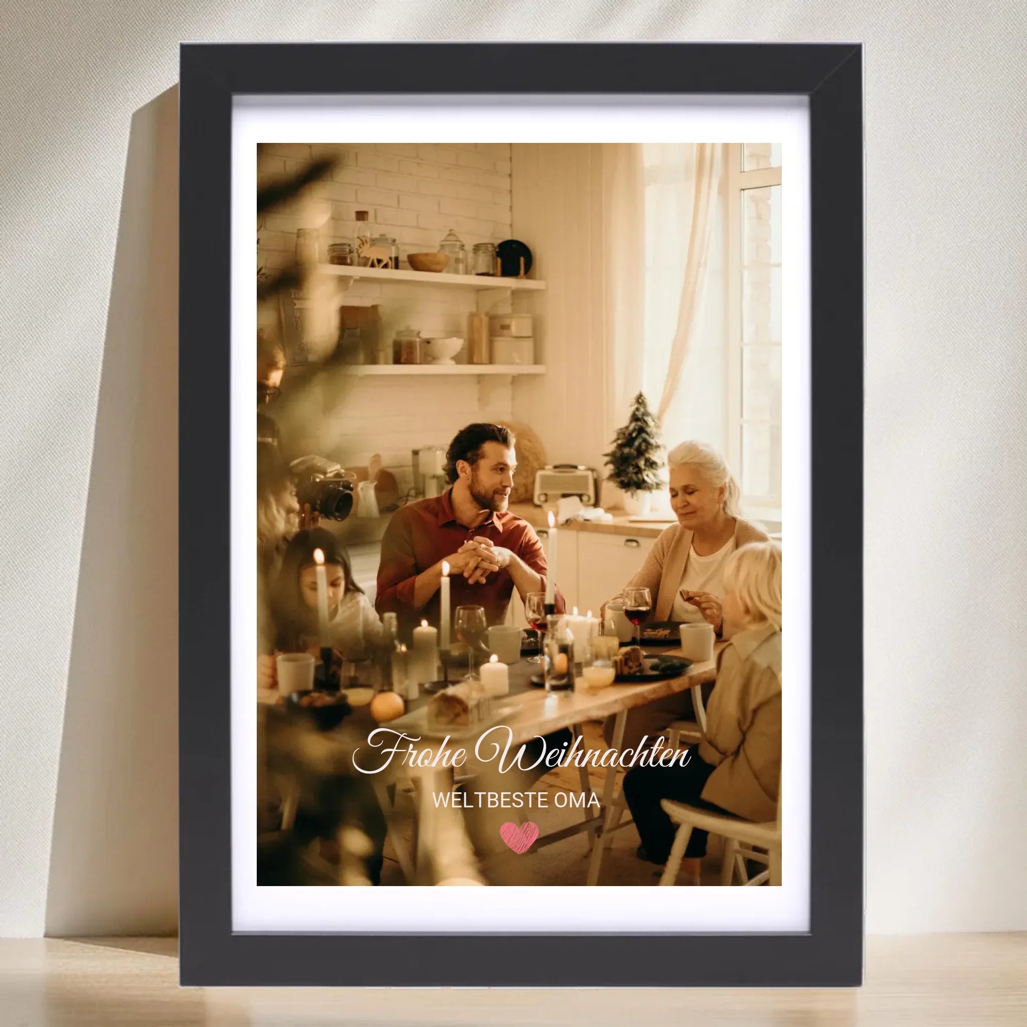Oma Foto Weihnachtsgeschenk Poster mit Bilderrahmen personalisierbar - Cantty