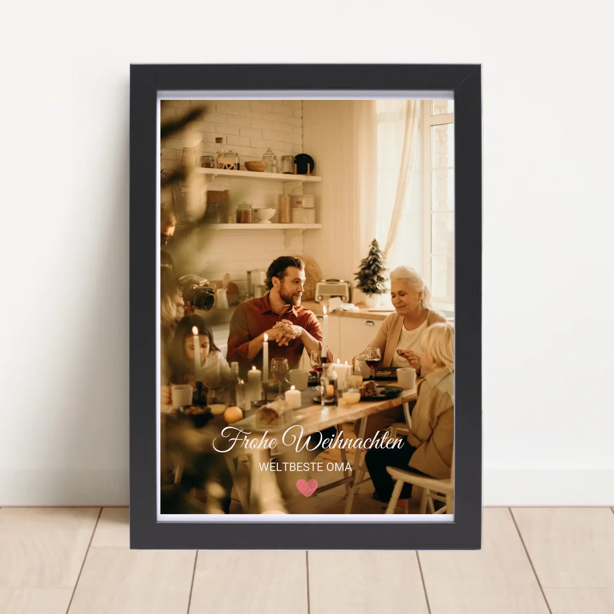 Oma Foto Weihnachtsgeschenk Poster mit Bilderrahmen personalisierbar - Cantty