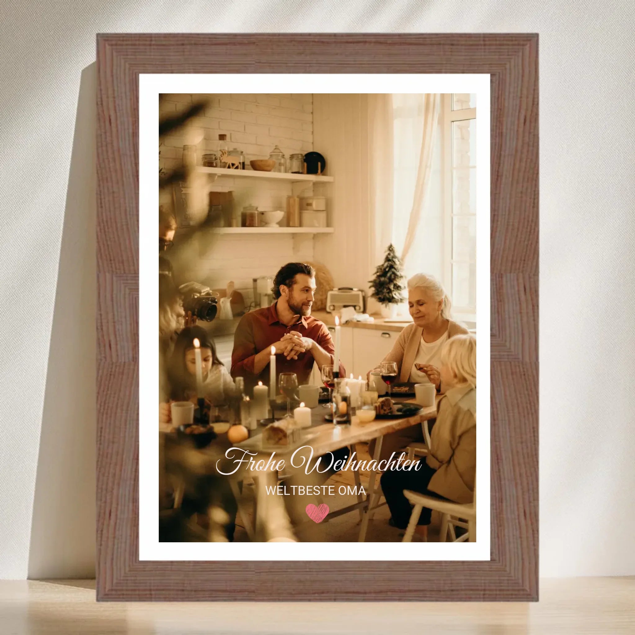 Oma Foto Weihnachtsgeschenk Poster mit Bilderrahmen personalisierbar - Cantty